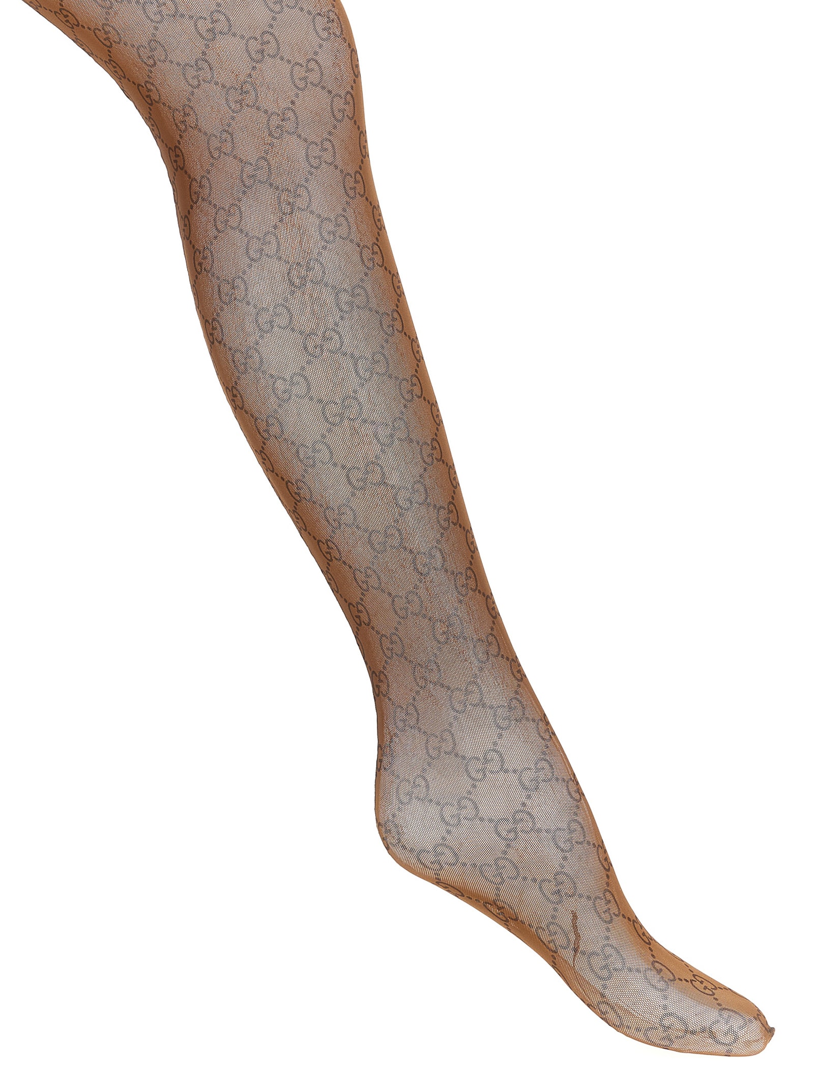 Gucci Gg Tights In Brown