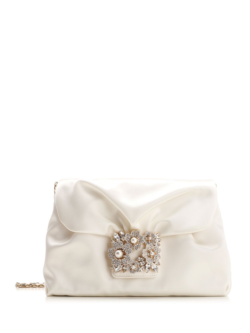 Shop Roger Vivier Drapé Mini Bag In White