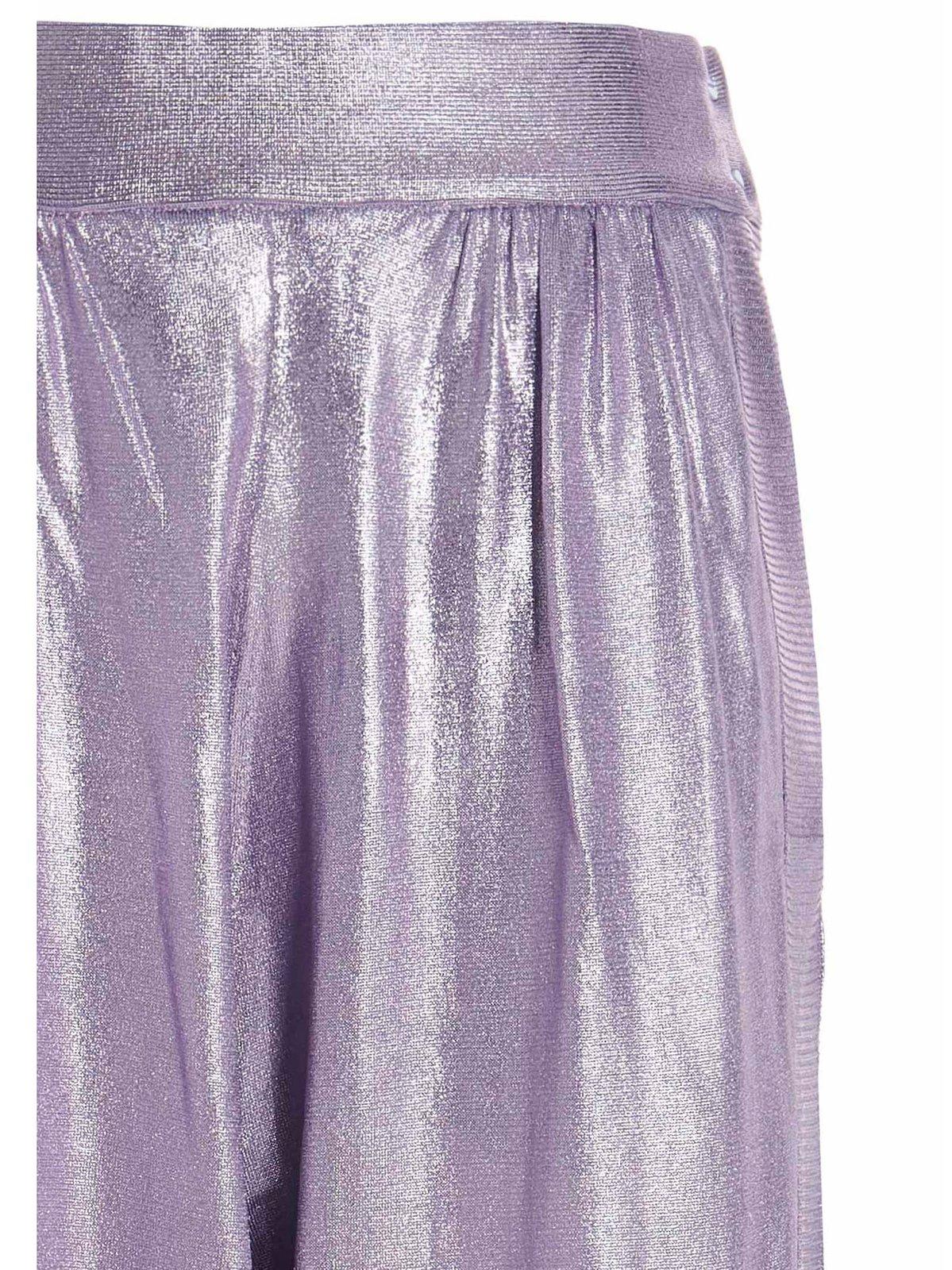 Shop Tom Ford High-rise Metallic Effect Trousers In Lilac