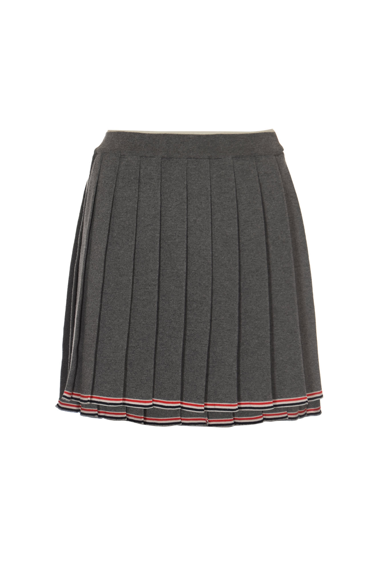 Shop Thom Browne Pleated Mini Skirt In Medium Grey