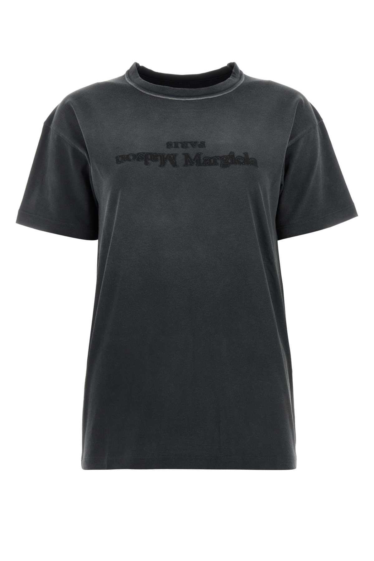 Shop Maison Margiela Charcoal Cotton T-shirt In Washedblack