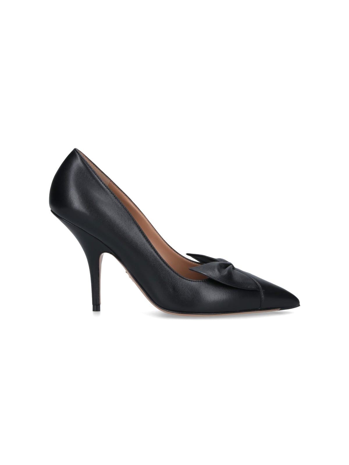 Ferragamo Stylish Pumps With Pointed Toe And Bow In Black