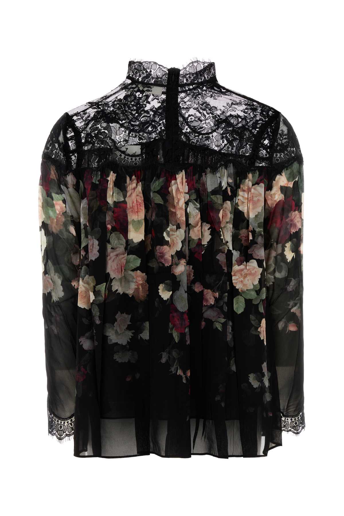 Zimmermann Floral-patterned Long-sleeved Top In Black