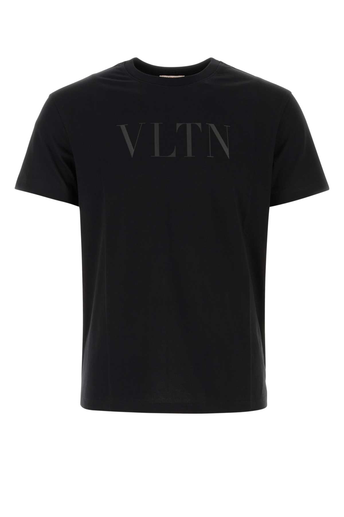 Shop Valentino Black Cotton T-shirt In Nero