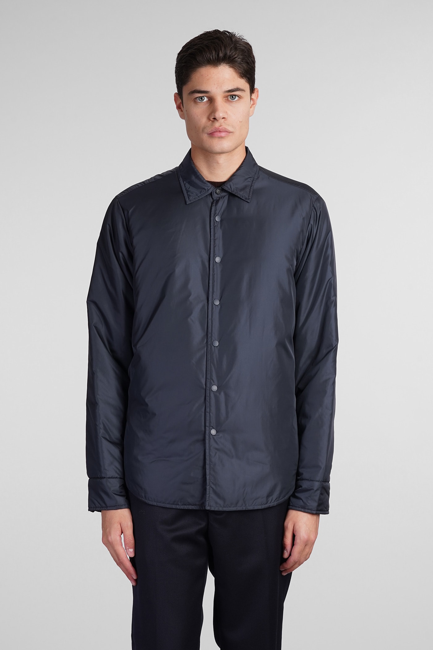 Camicia Re-shirt Casual Jacket In Blue Polyamide