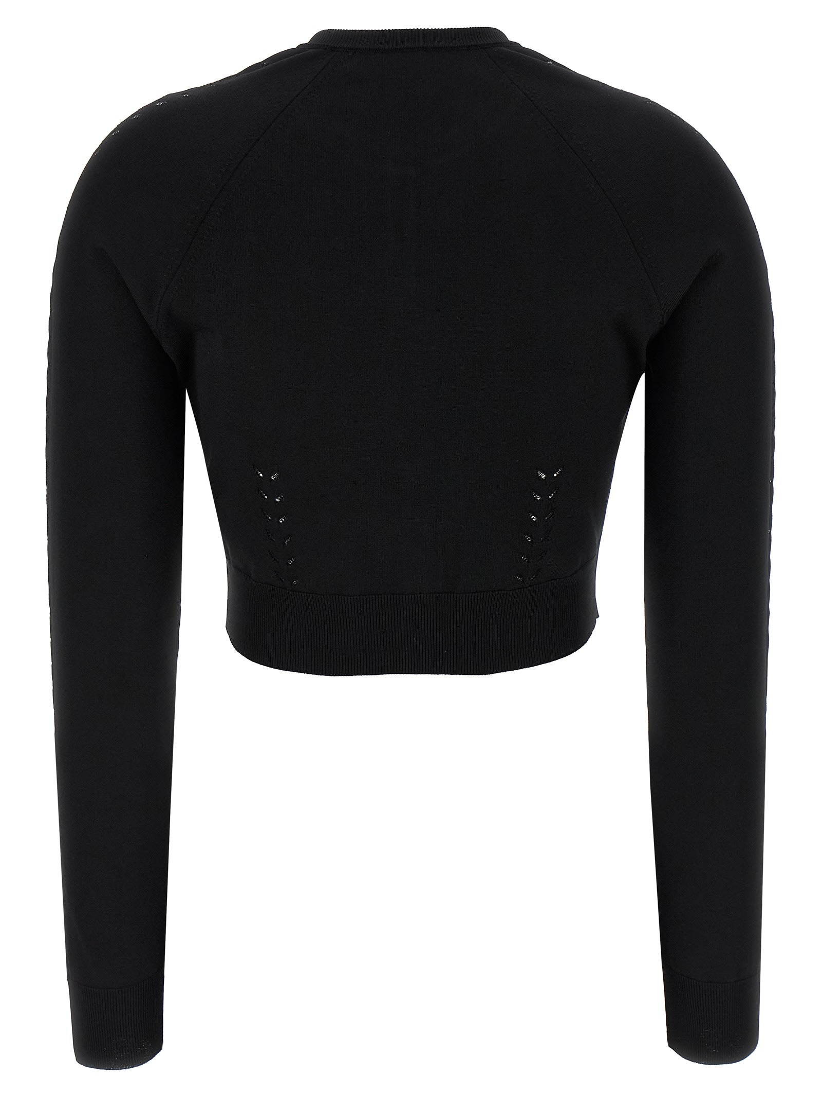 Dolce & Gabbana Crew Neck Cropped Length Cardigan In Black