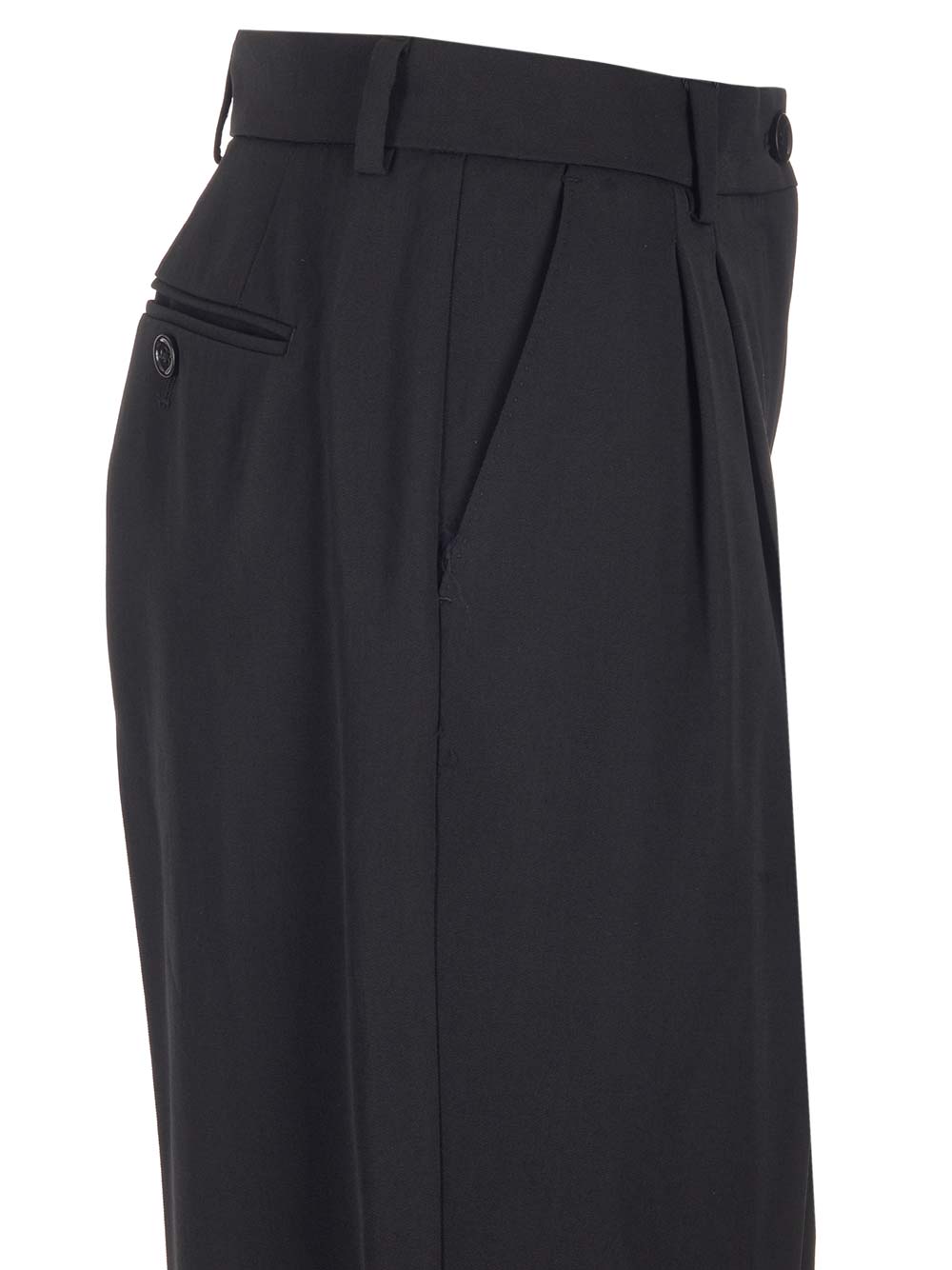 Shop Dolce & Gabbana Flared Wool Pants In Black