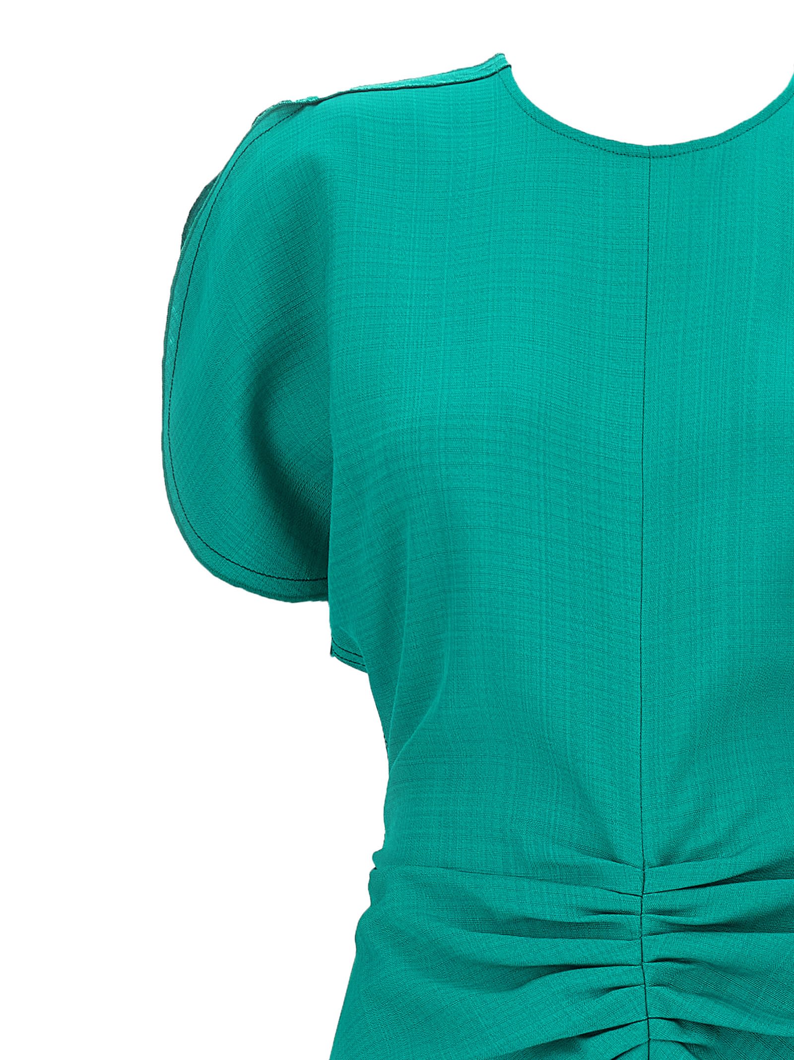 Victoria Beckham Gathered Waist Midi Dress In Green
