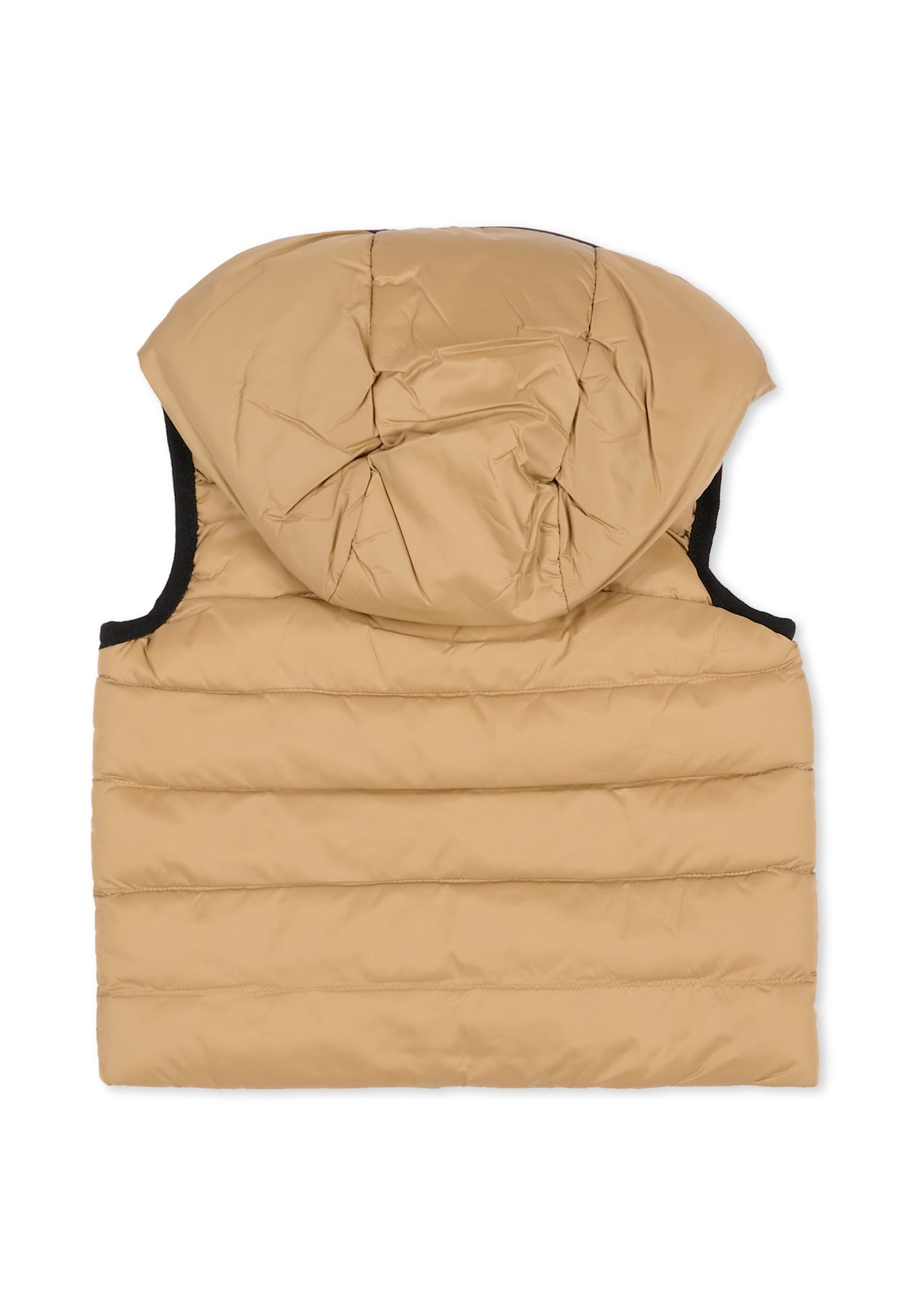Hugo Boss Beige Reversible Vest For Baby Boy With Logo In Brown