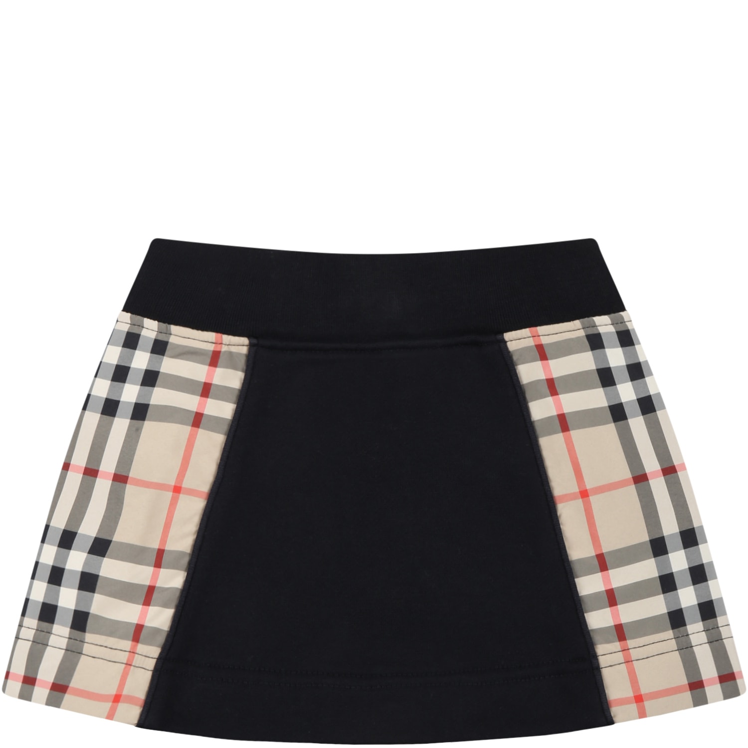 BURBERRY BLACK SKIRT FOR BABY GIRL WITH VINTAGE CHECK