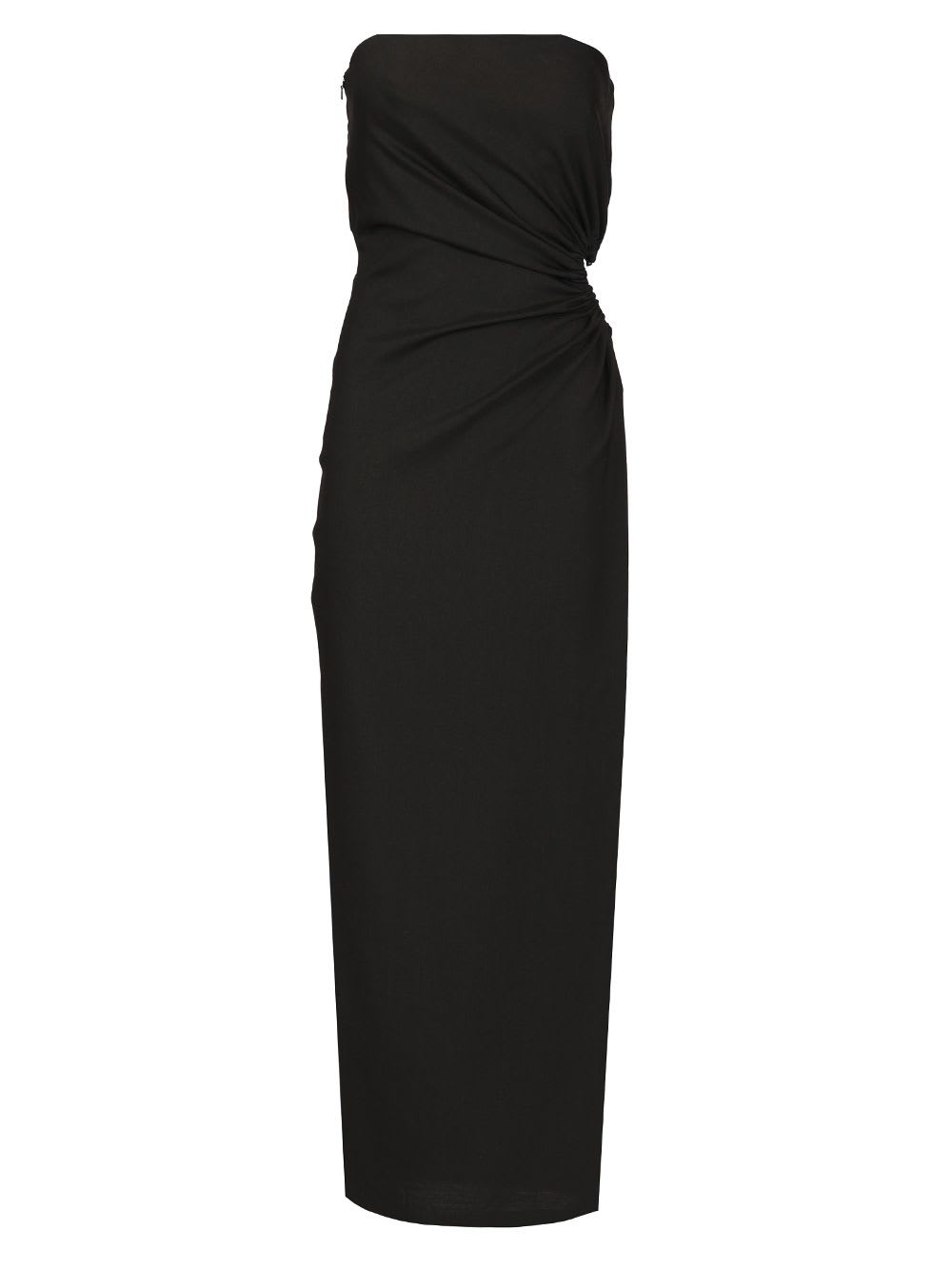 Max Mara Silva Wool-silk Dress In Black