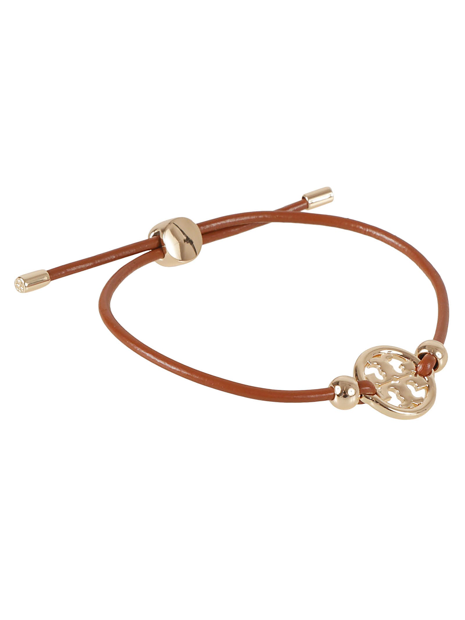 Tory Burch Miller Slider Bracelet In Torry Gold/cuoio