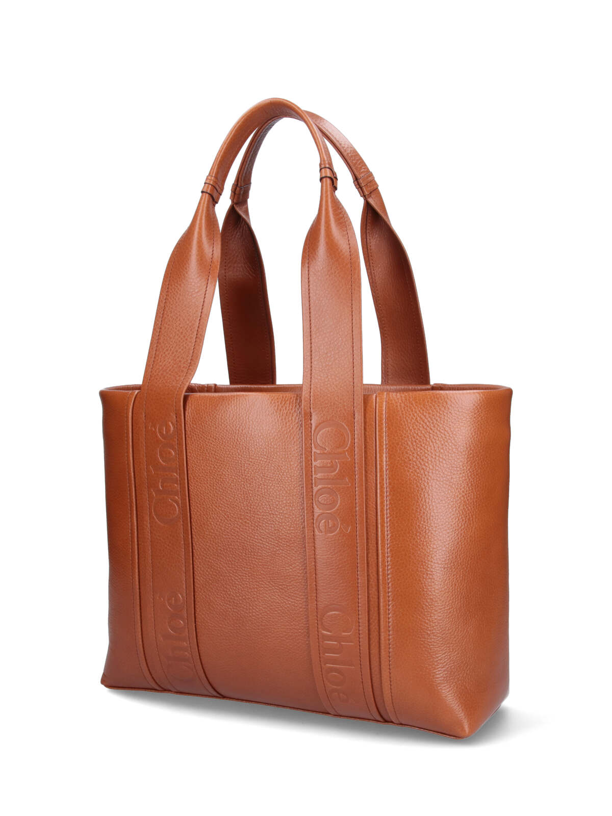 Shop Chloé Woody Tote Bag In Brown