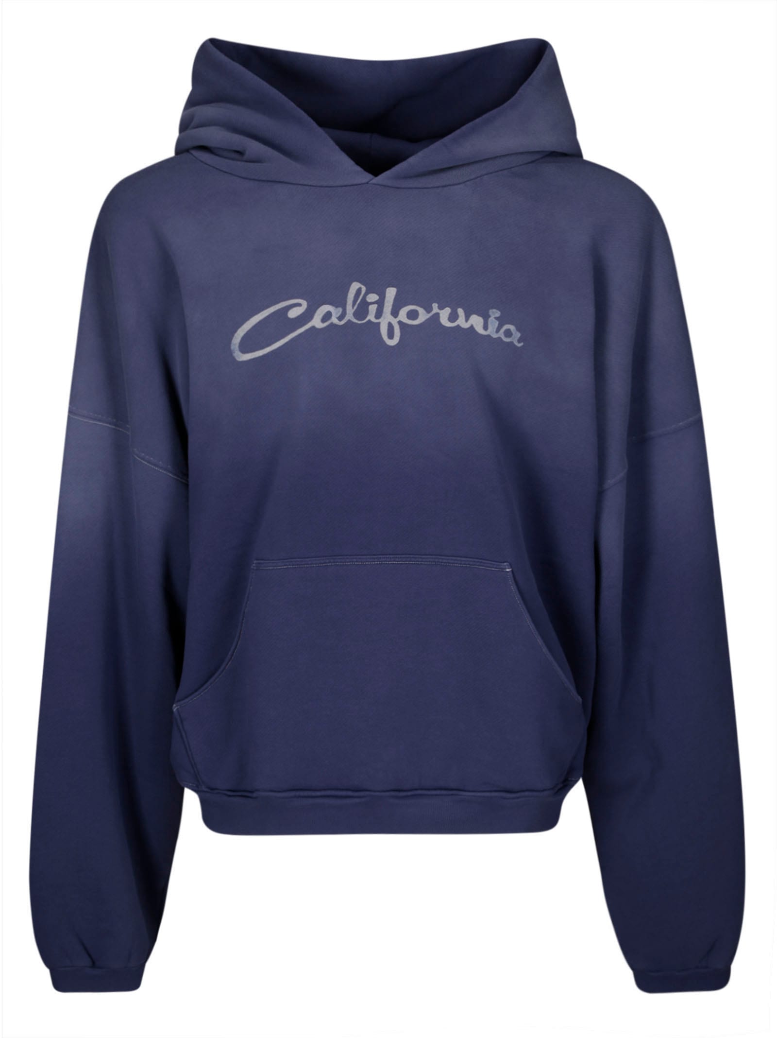 Shop Erl Unisex California Hoodie Knit In Navy