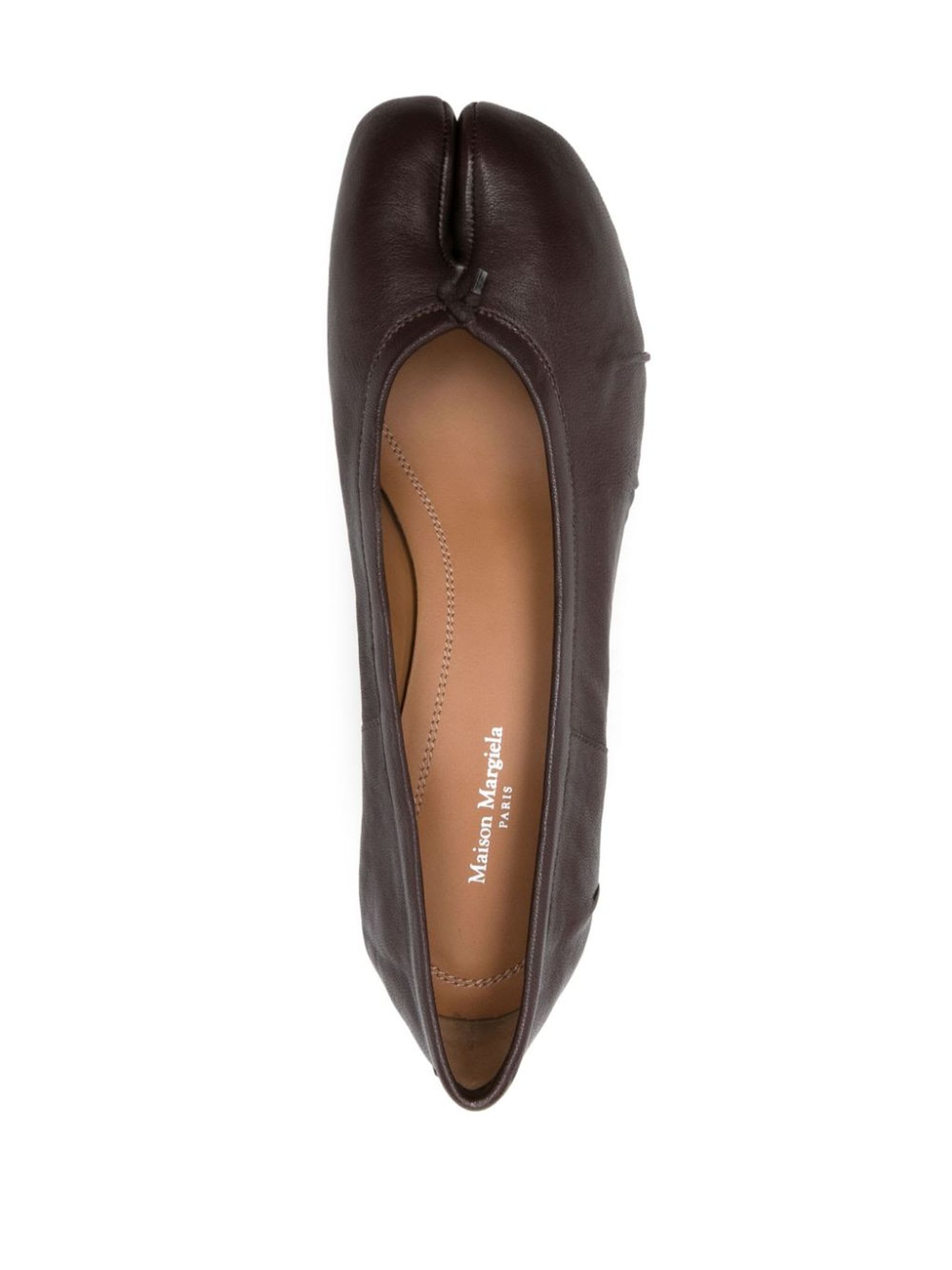 Shop Maison Margiela Tabi New Ballerina Shoes In Bordeaux