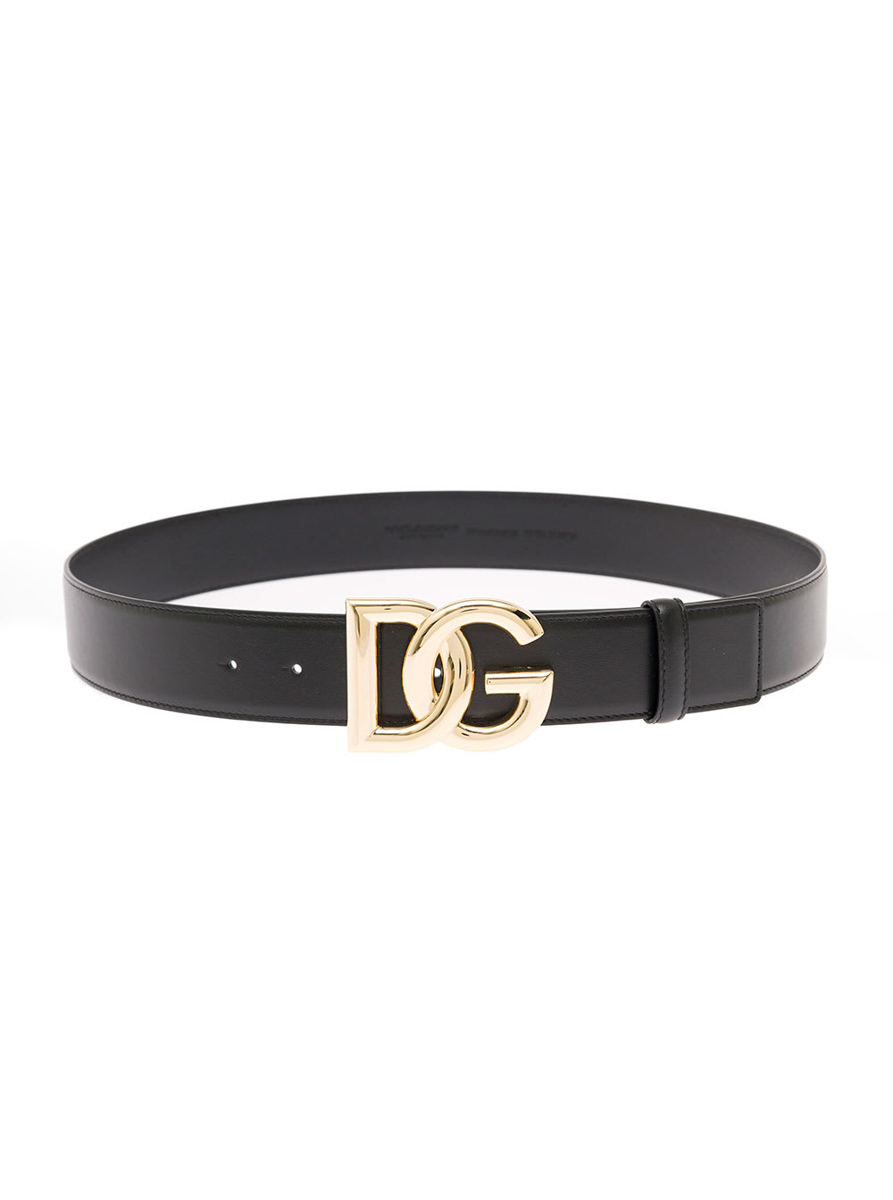 Dolce & Gabbana Womans Black Leather Belt And Logo Buckle