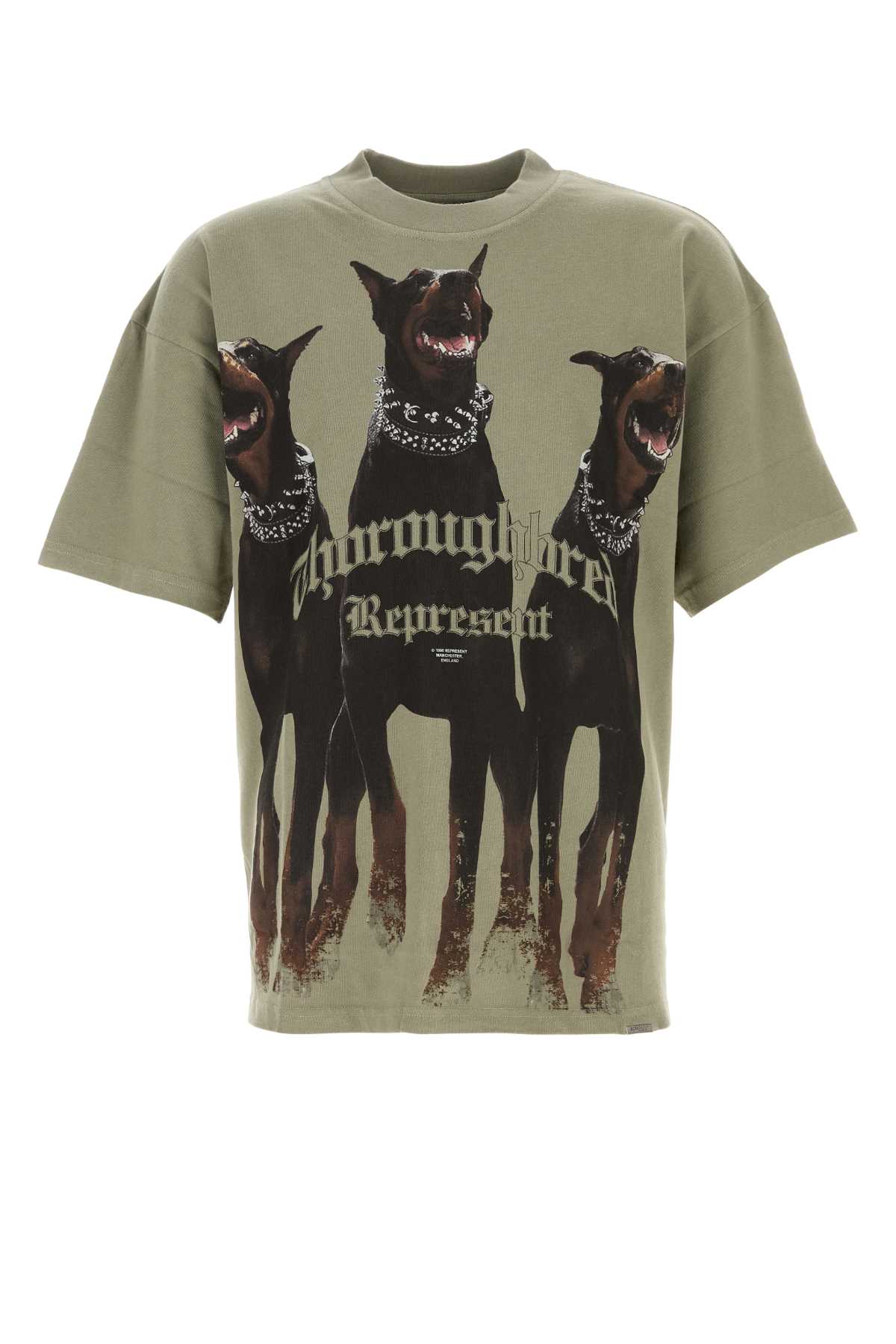 Represent Sage Green Cotton Thoroughbred T-shirt In Khaki