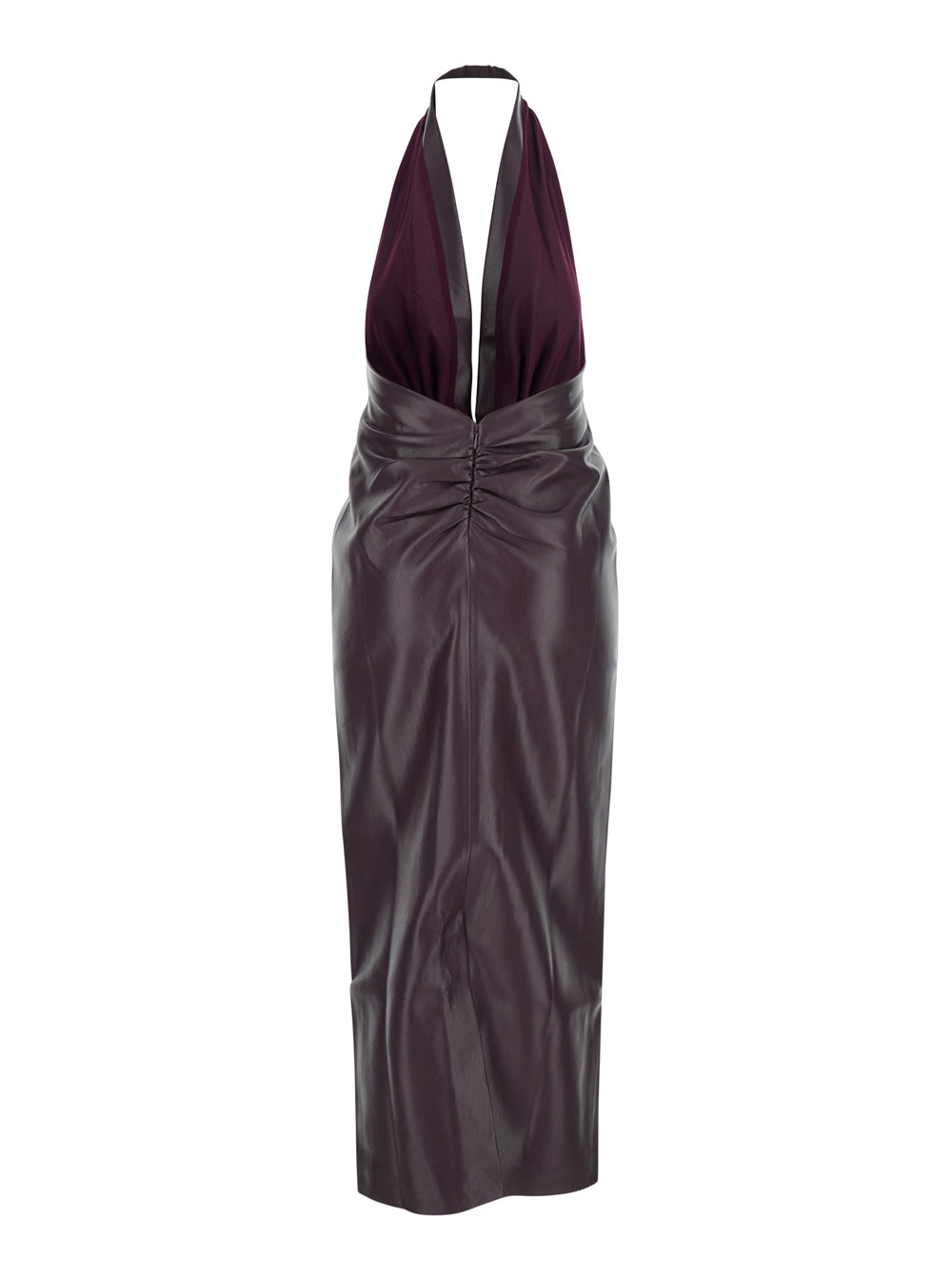 The Andamane Zendaya Dress In Bordeaux Polyester In Black