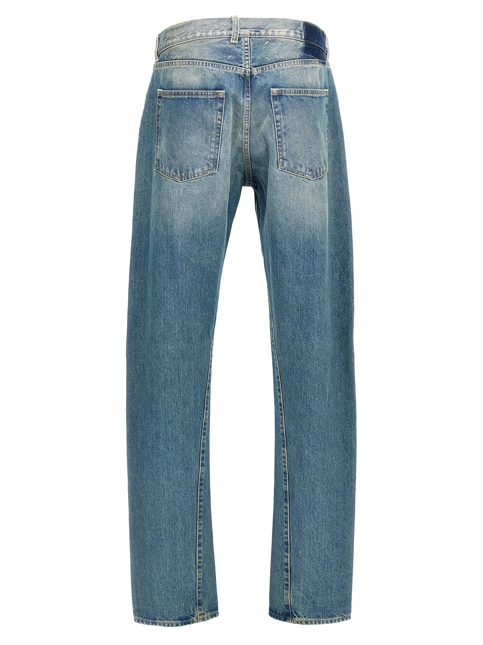 Shop Maison Margiela Washed Denim Jeans In Blue