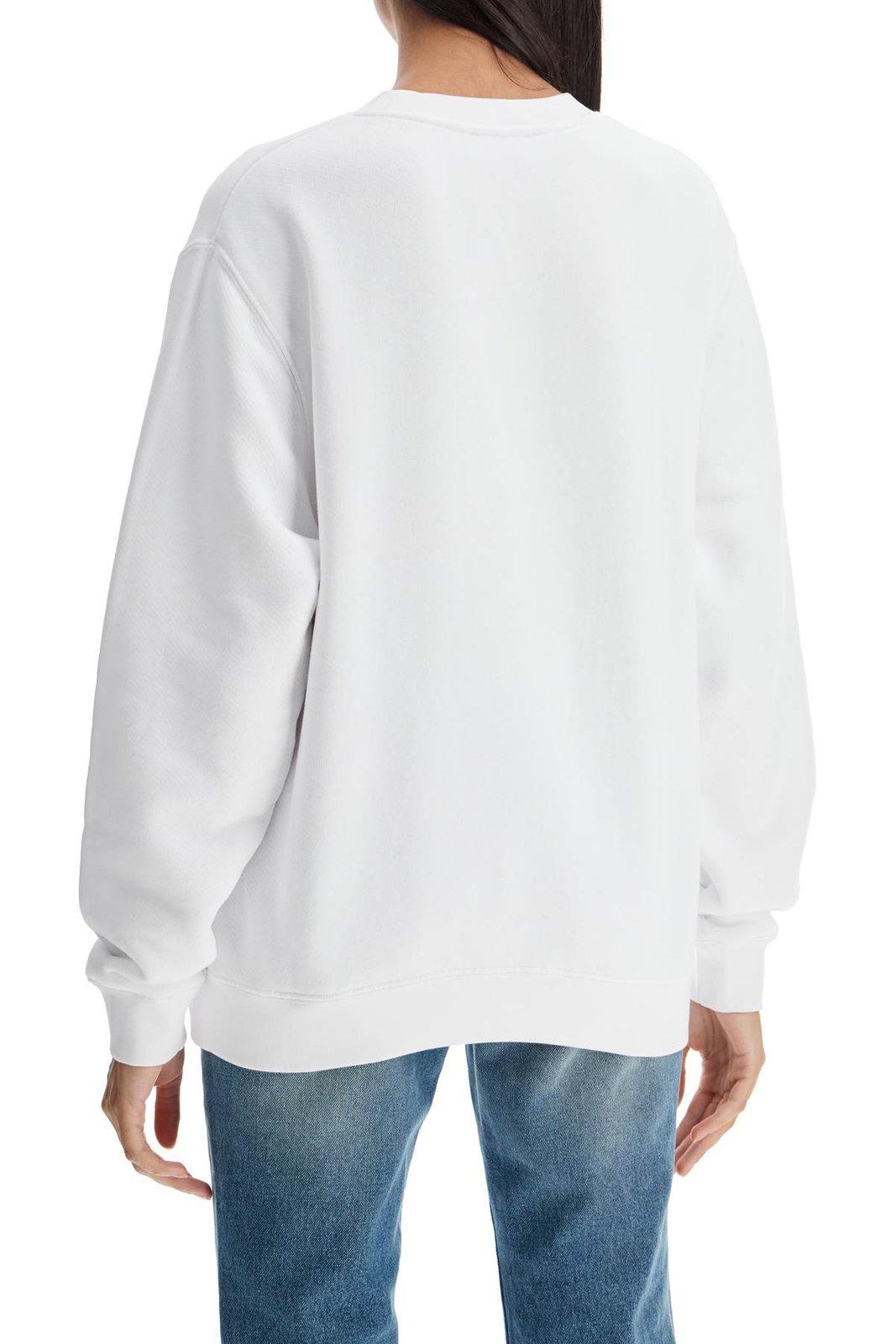 Shop Off-white Crewneck Long-sleeved Sweatshirt In White/black