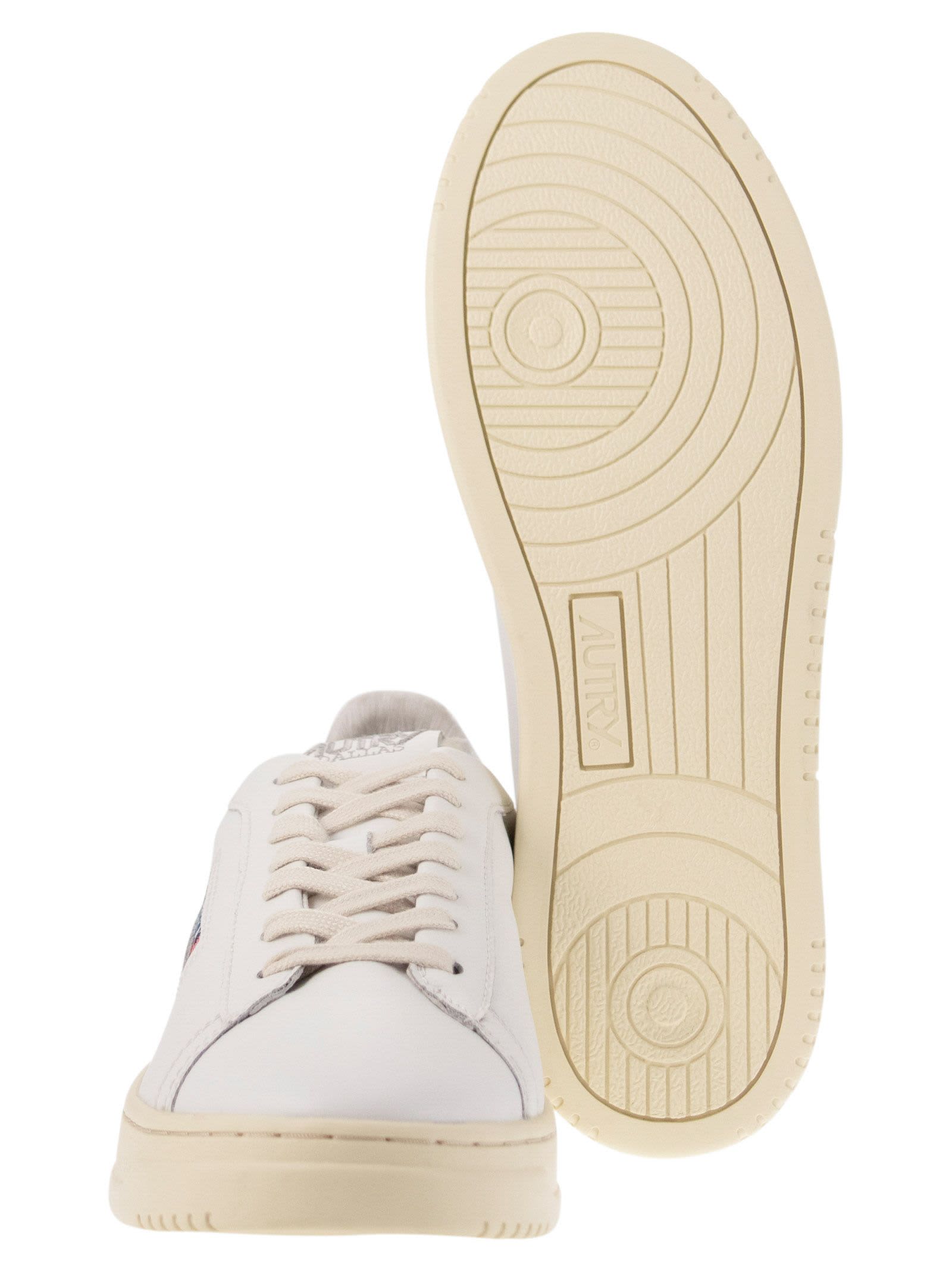 Shop Autry Dallas - Leather Sneakers In White