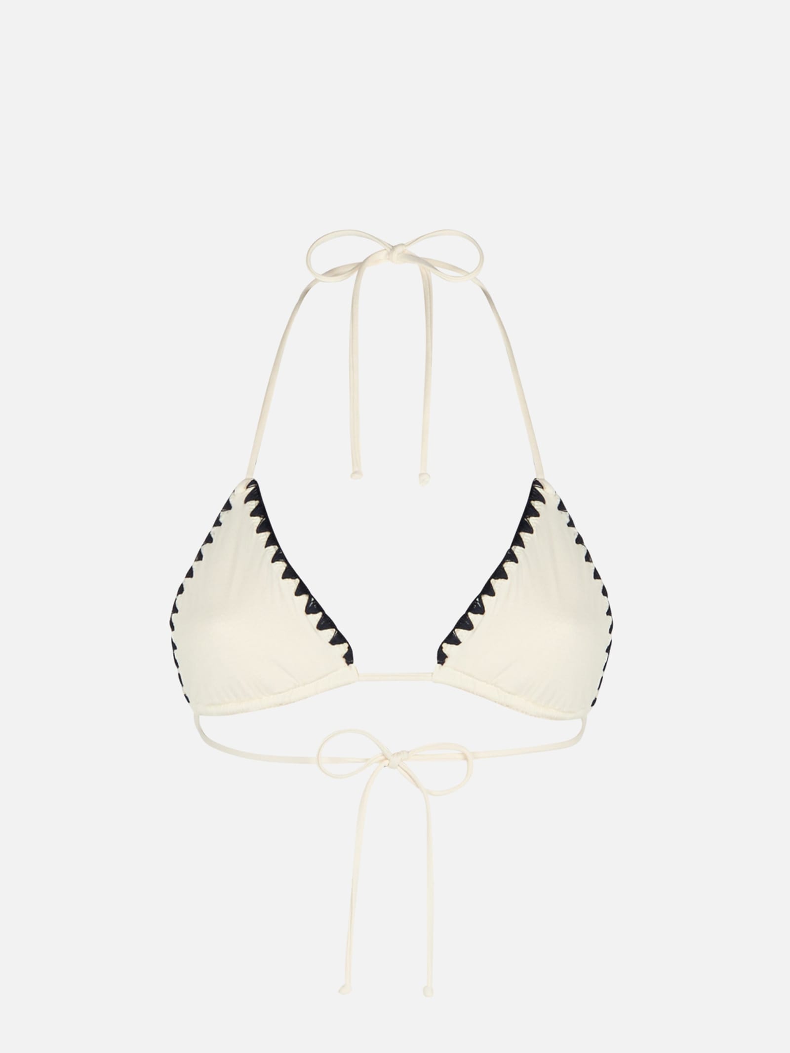 Shop Mc2 Saint Barth Woman Crochet Triangle Top Swimsuit Leah In White