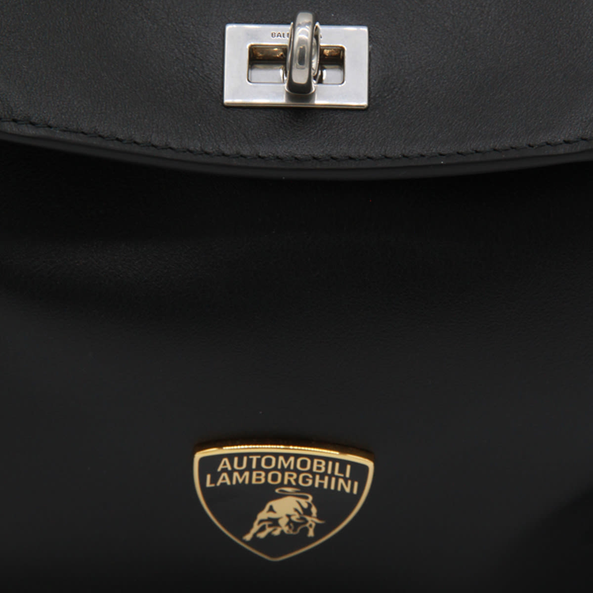 Balenciaga Black Leather Lamborghini Rodeo Shoulder Bag In Black