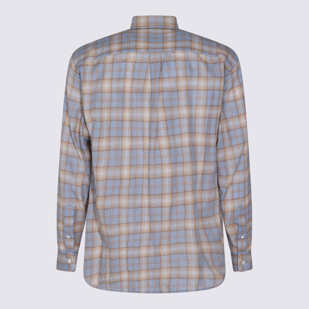 Auralee Lightweight Checked Long Sleeve Shirt In Gray