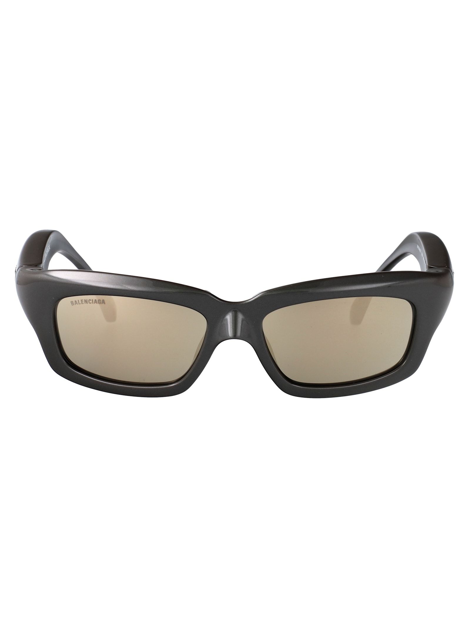 Balenciaga Grey-grey-white Bio Injection Sunglasses In Black