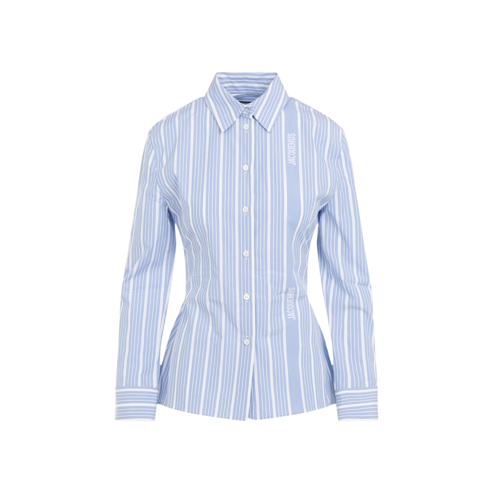 Jacquemus Striped Shirt With Cut-out In Ev Jacquard Business Big Log