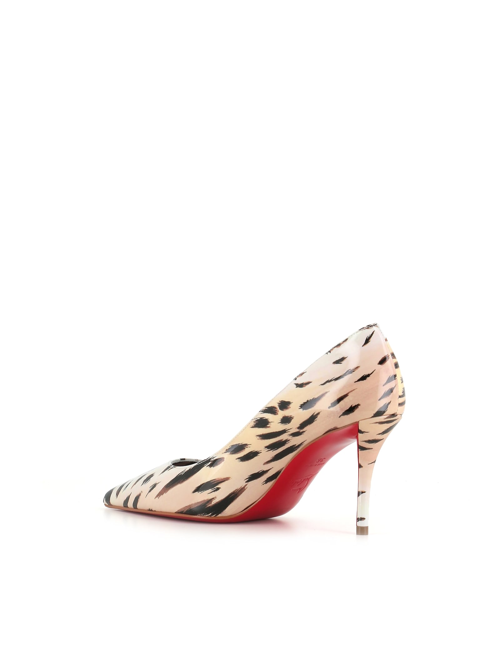 Christian Louboutin Miss Z Gigi 80 Leopard-print Patent-leather Point-toe Pumps In Leopard