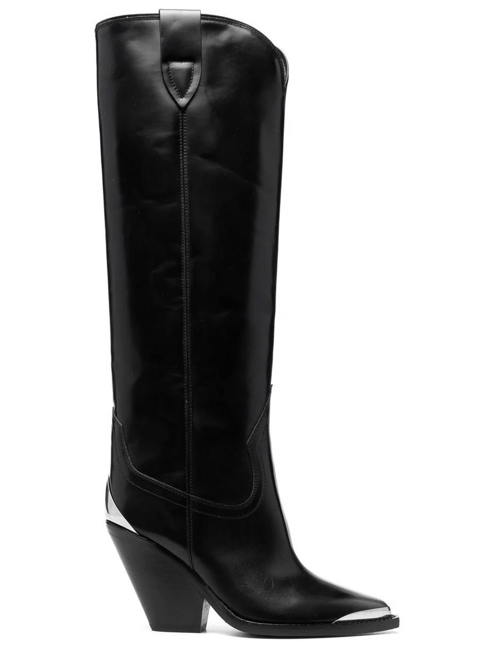 Isabel Marant Black Calf Leather Lomero Leather Boots