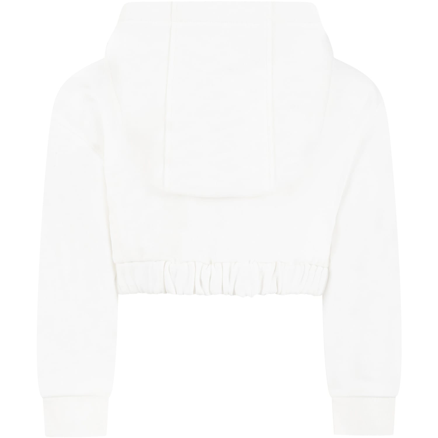 Shop Fendi White Sweatshirt For Girl With Yellow Logo