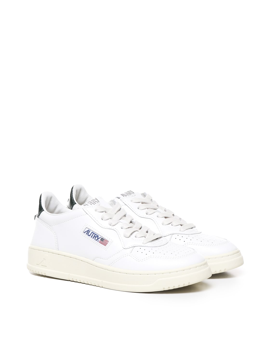 Shop Autry Sneakers Medalist In Cowskin In White, Mountain