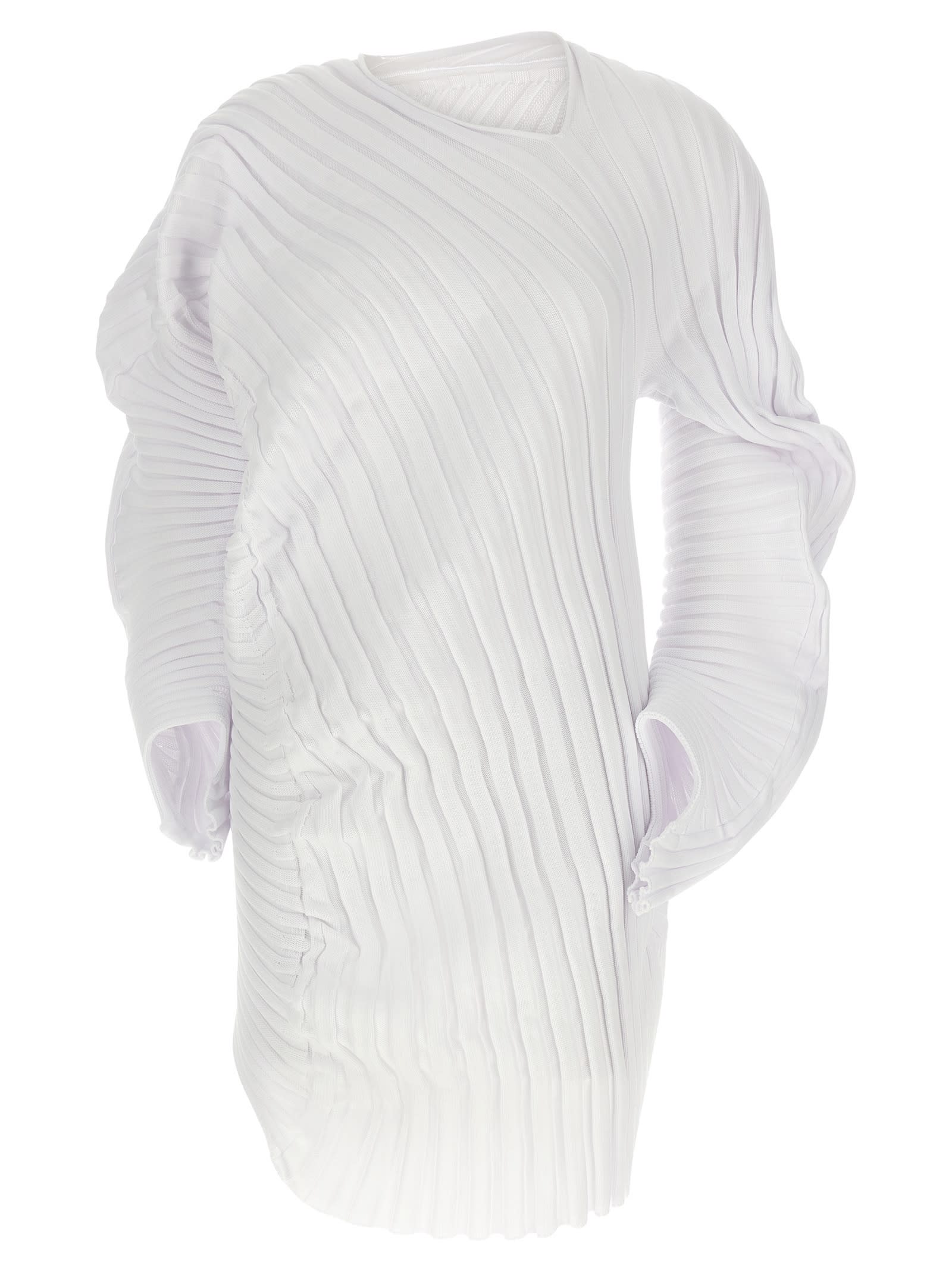Issey Miyake Asymmetric Cardigan In White