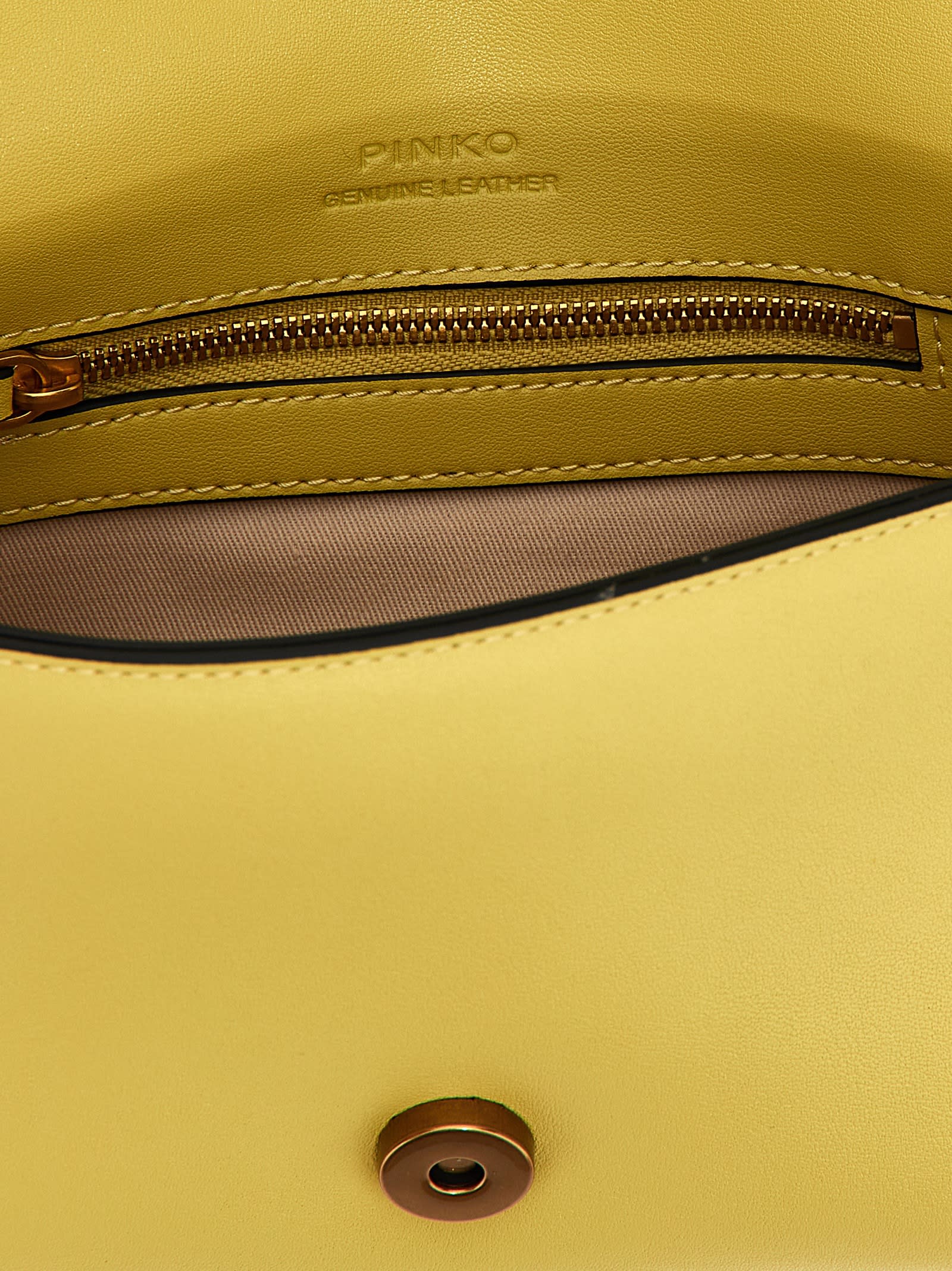 Shop Pinko Love One Mini Crossbody Bag In Green