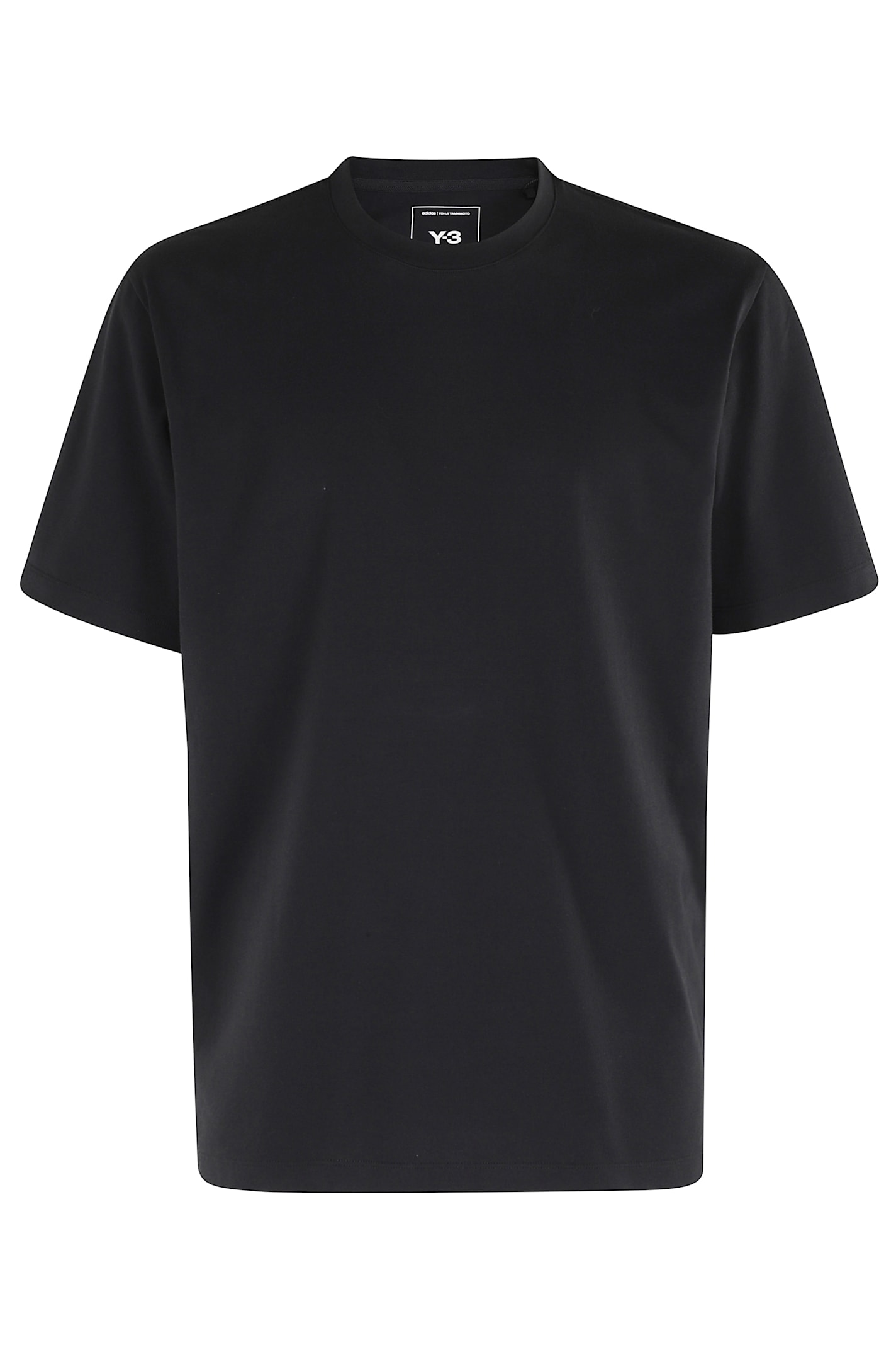 Y-3 Adidas Back Print Short Sleeved Cotton T-shirt Clothing In Black