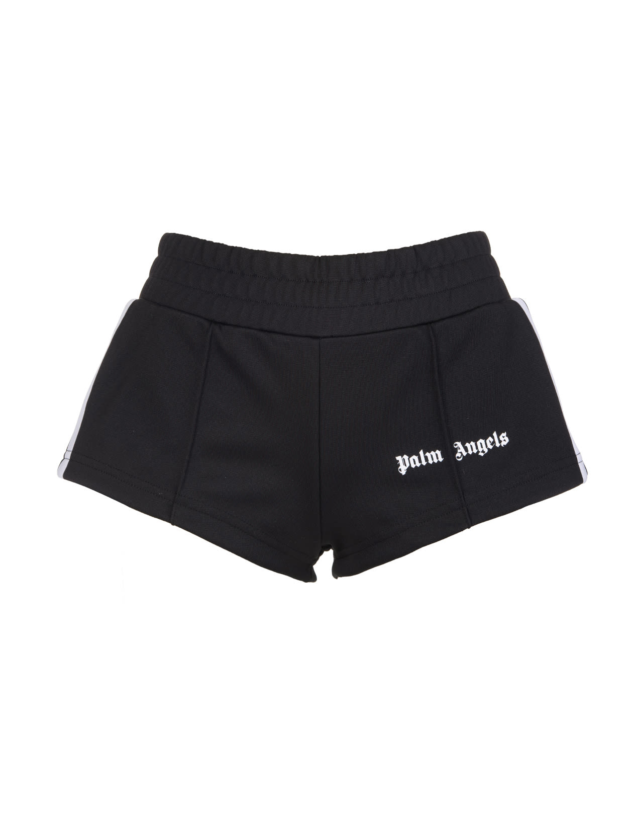 Palm Angels Woman Black Track Shorts With Logo