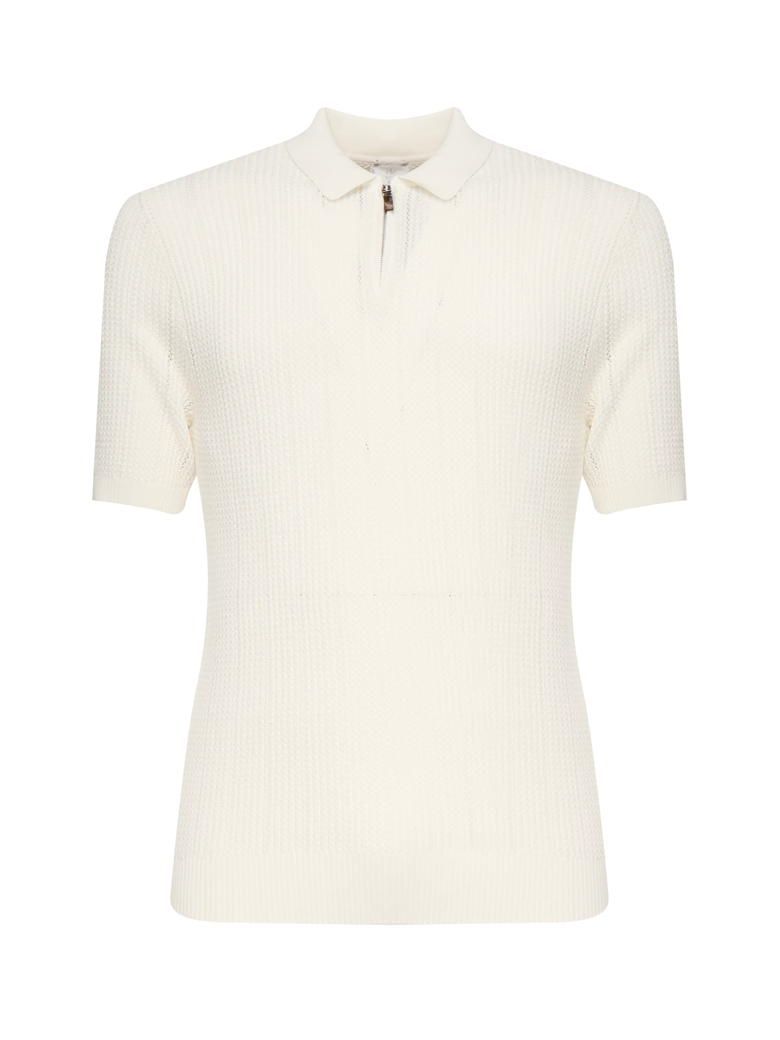 Ribbed Zip Polo Shirt