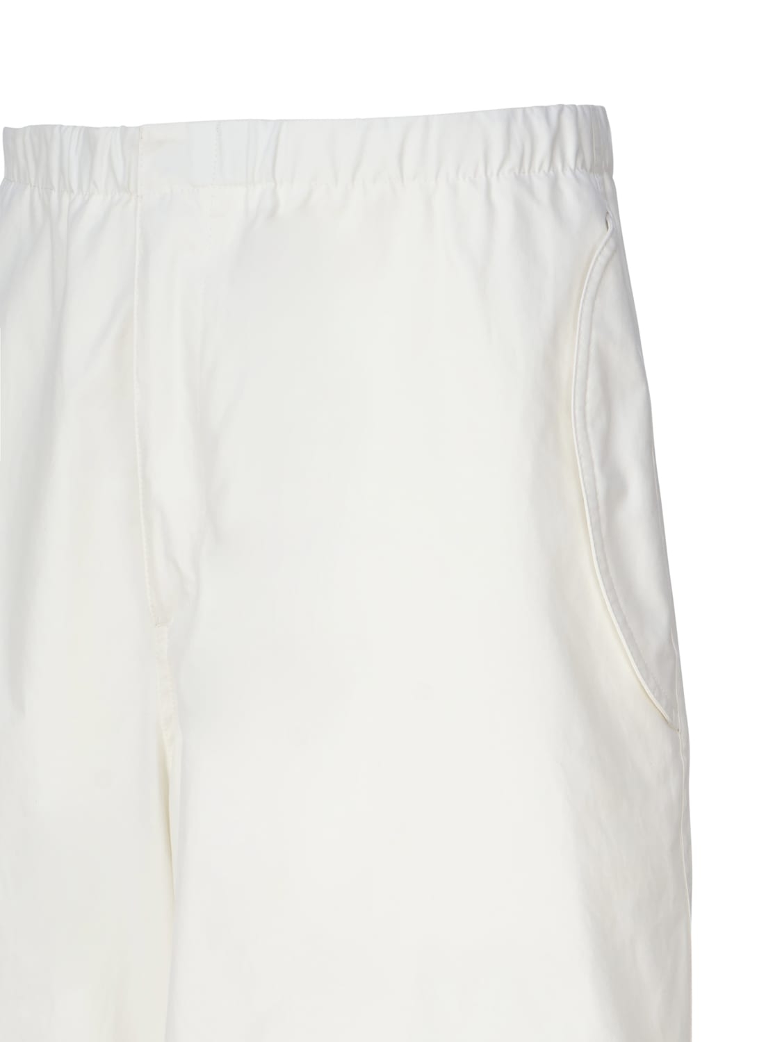 JIL SANDER COTTON TROUSERS WITH CREASE ON THE KNEE