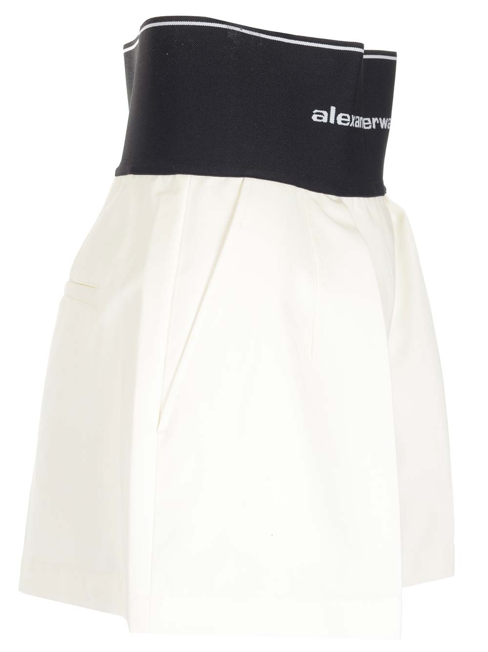 Shop Alexander Wang High Waist Cotton Shorts In Bianco