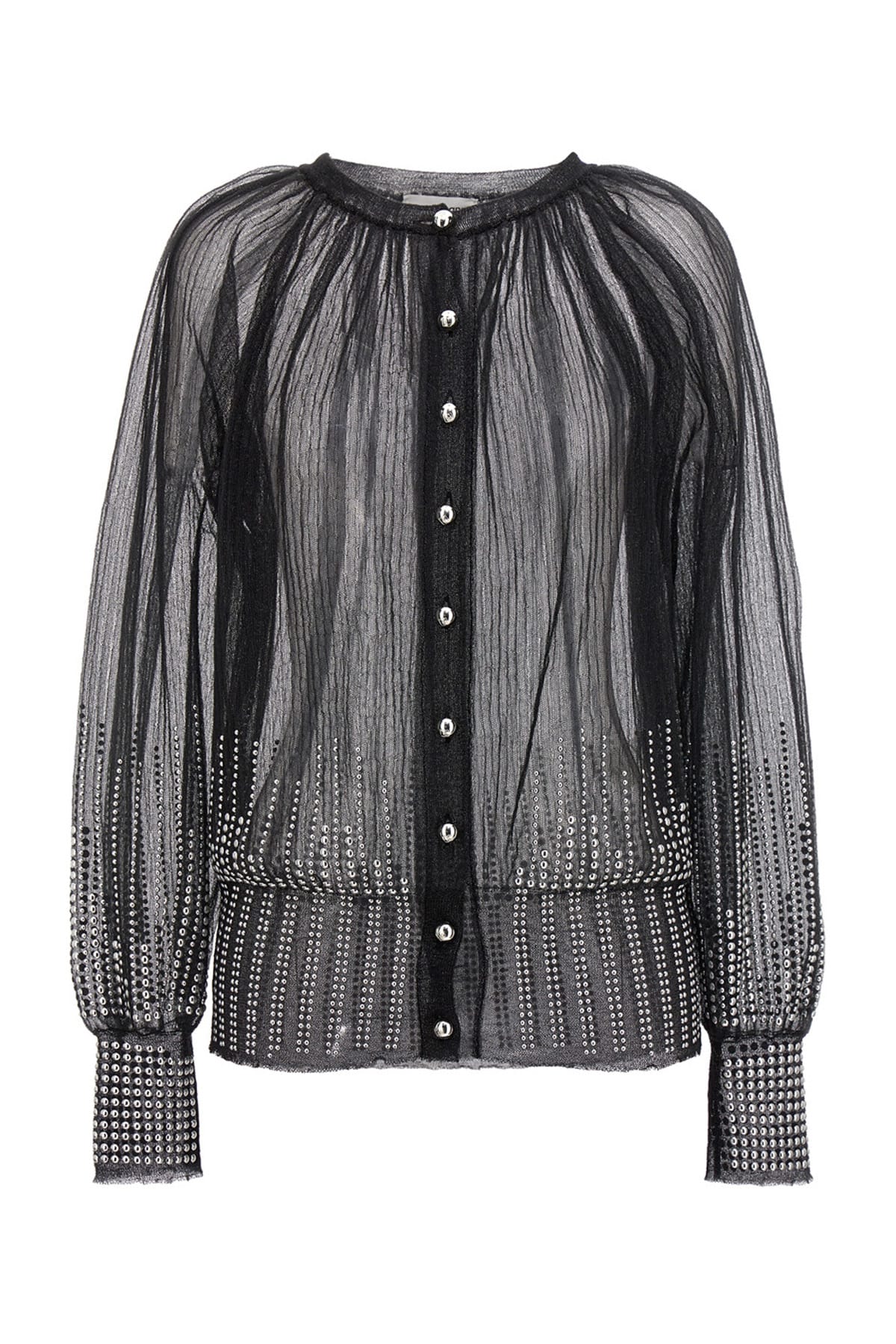 Shop Rabanne Cardigan Mesh Borchie In Black