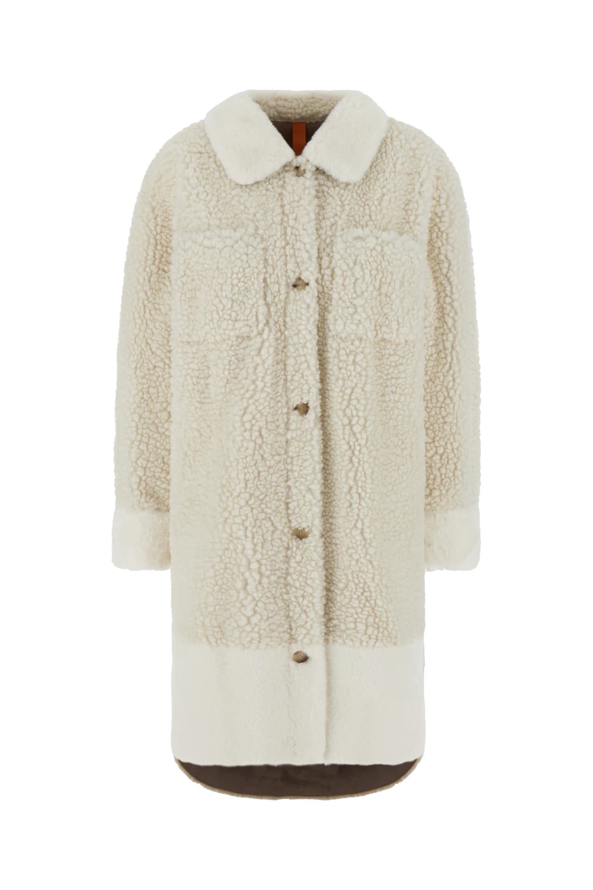 Shop Hugo Boss Ivory Polyester Coat In 118