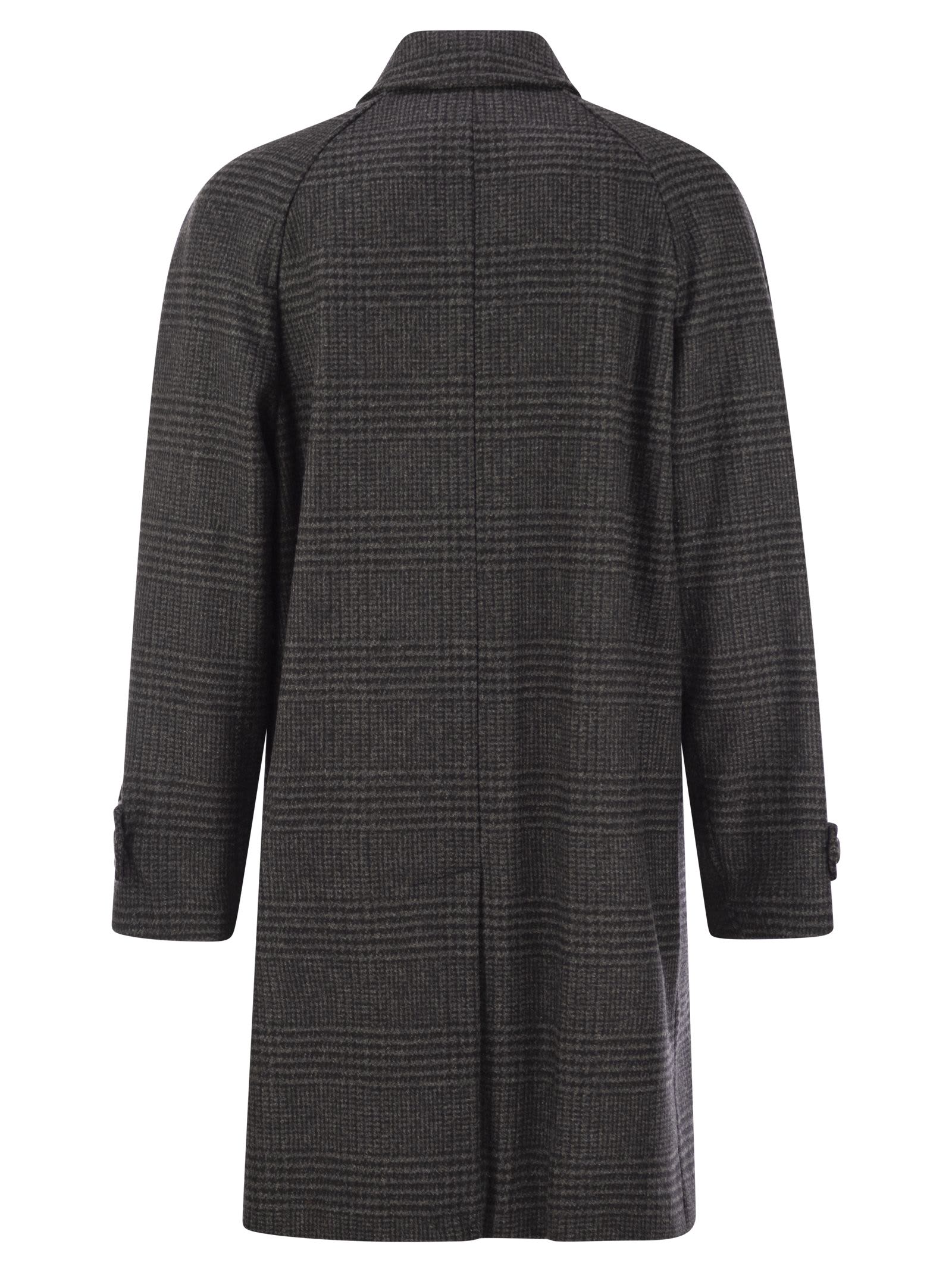 Shop Paltò Marcello - Wool Coat In Black/grey