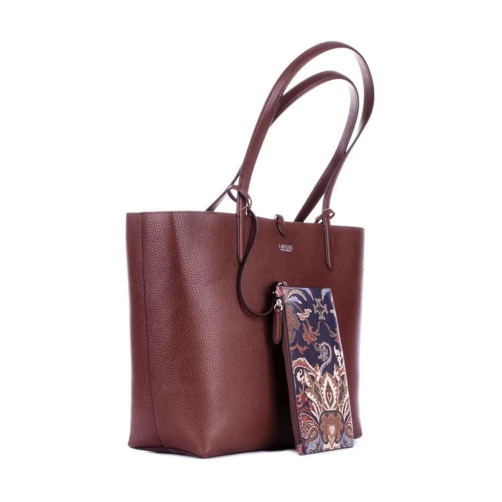 Shop Ralph Lauren Rvrsble Tote Tote Medium In Dimora Paisley Dark Mahogany