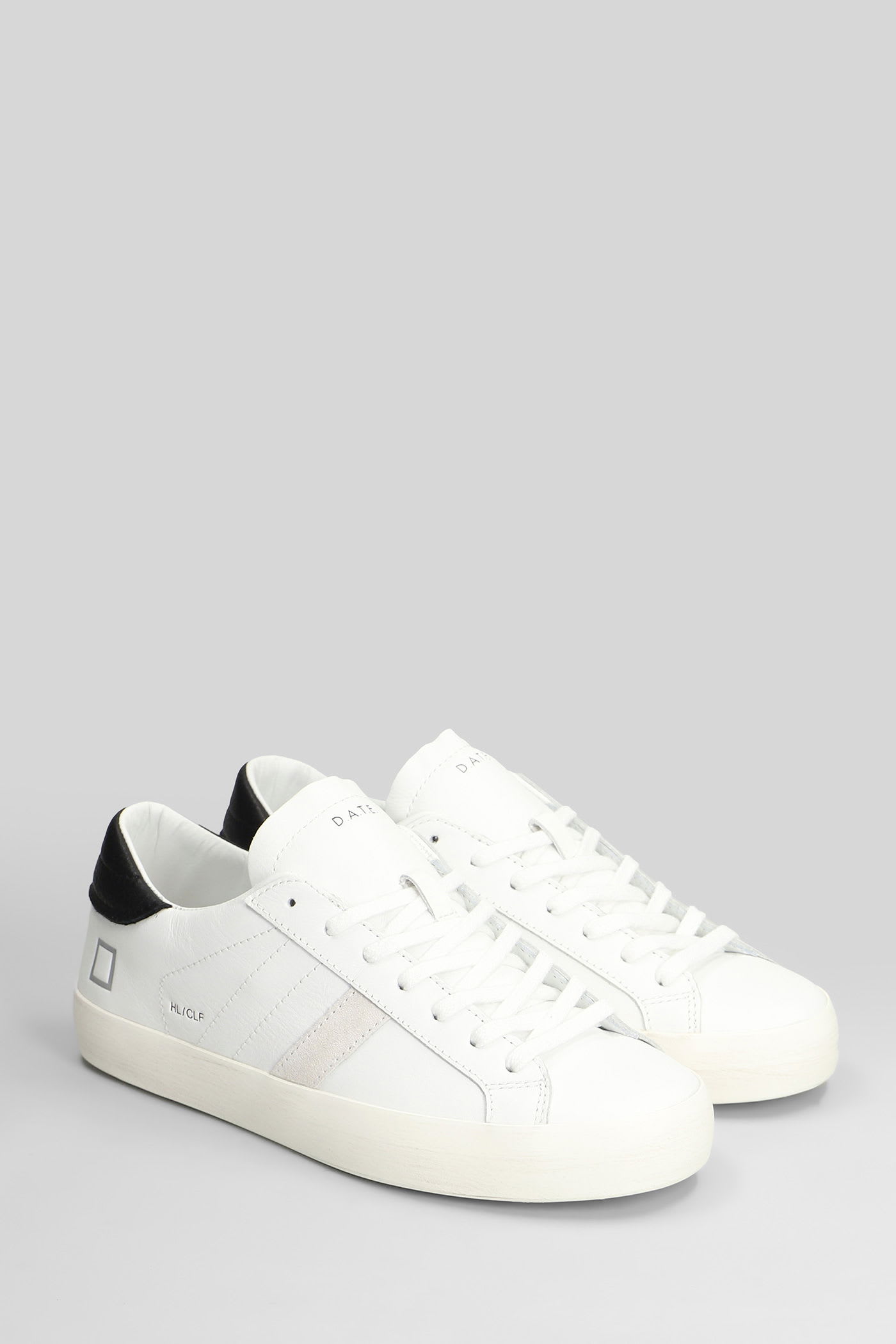 Date Hill Low Calf Sneakers In White Leather In White