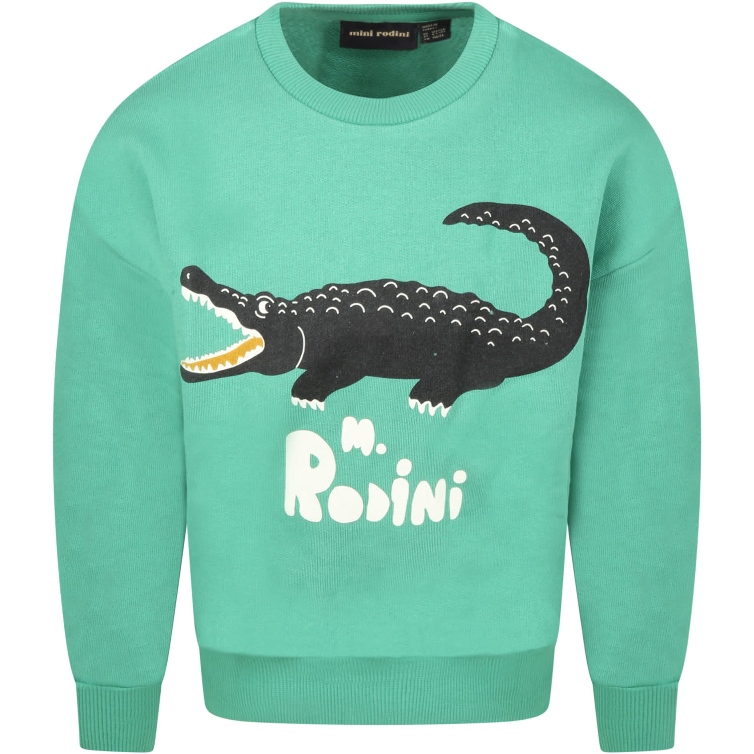 Mini Rodini Green Sweatshirt For Kids With Crocodile