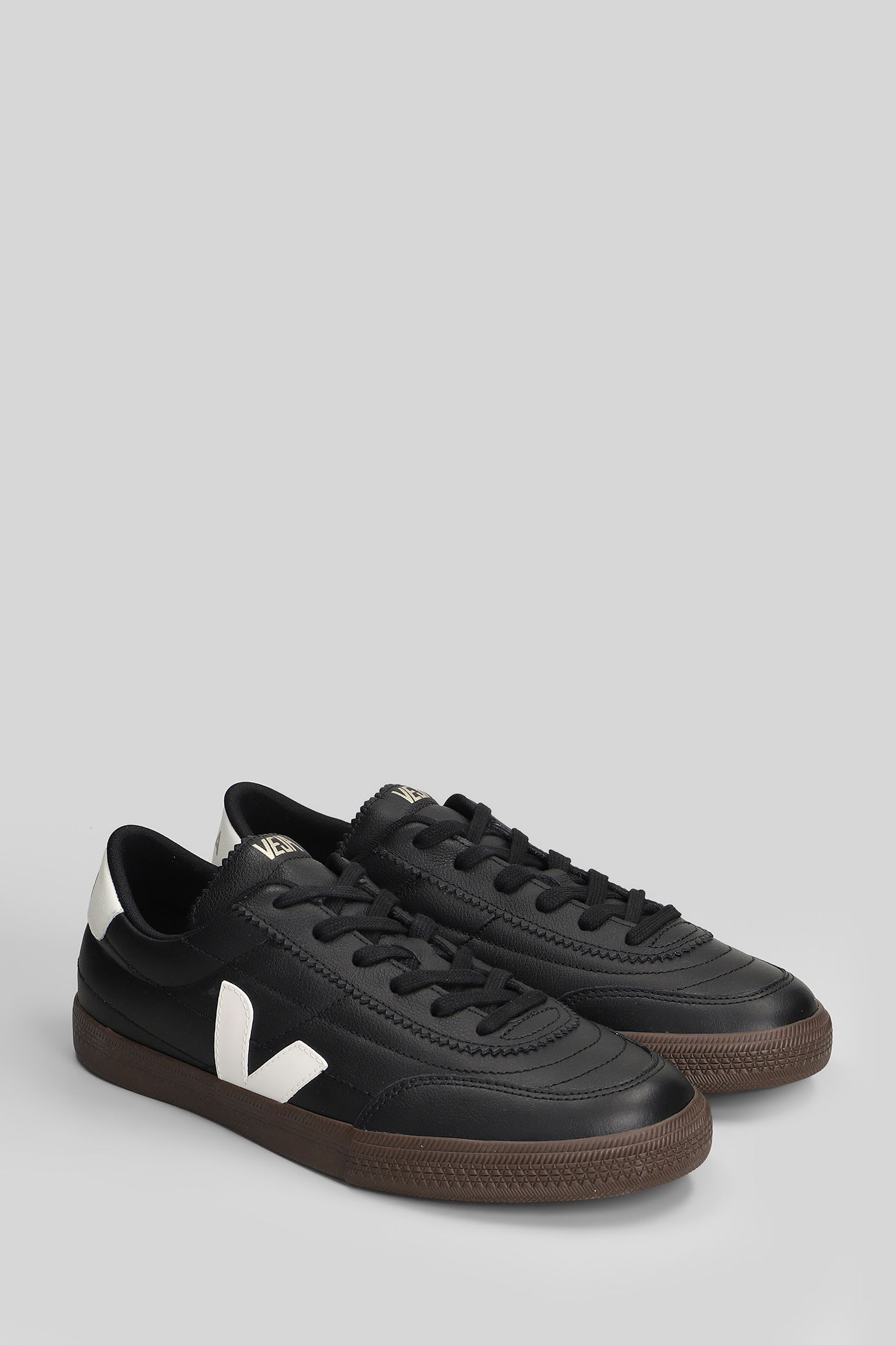 Veja Panenka Black Sneaker With Logo On The Side And Contrasting Heel In Leather Unisex In Multi