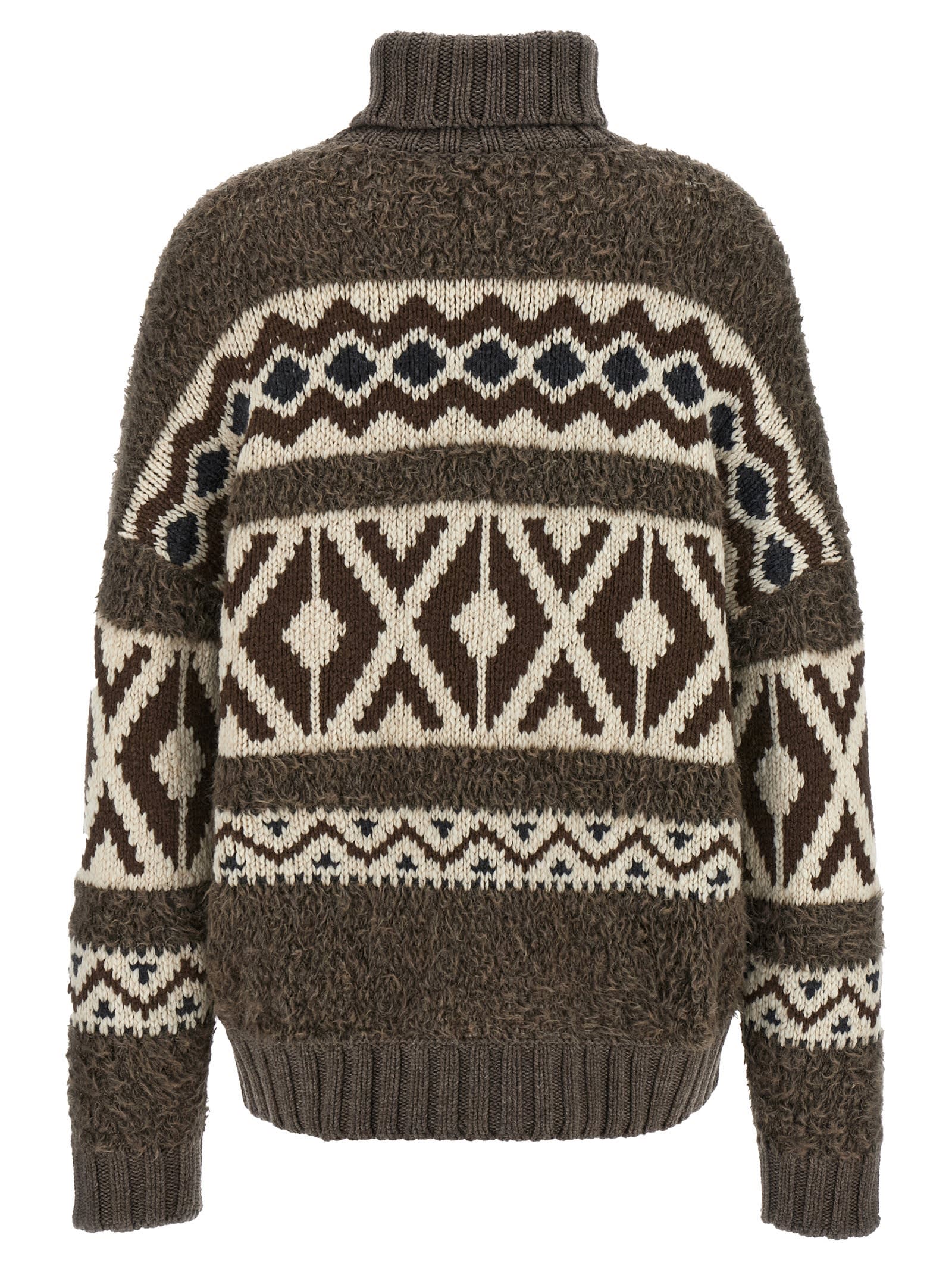 Shop Brunello Cucinelli Jacquard Sweater In Multicolor