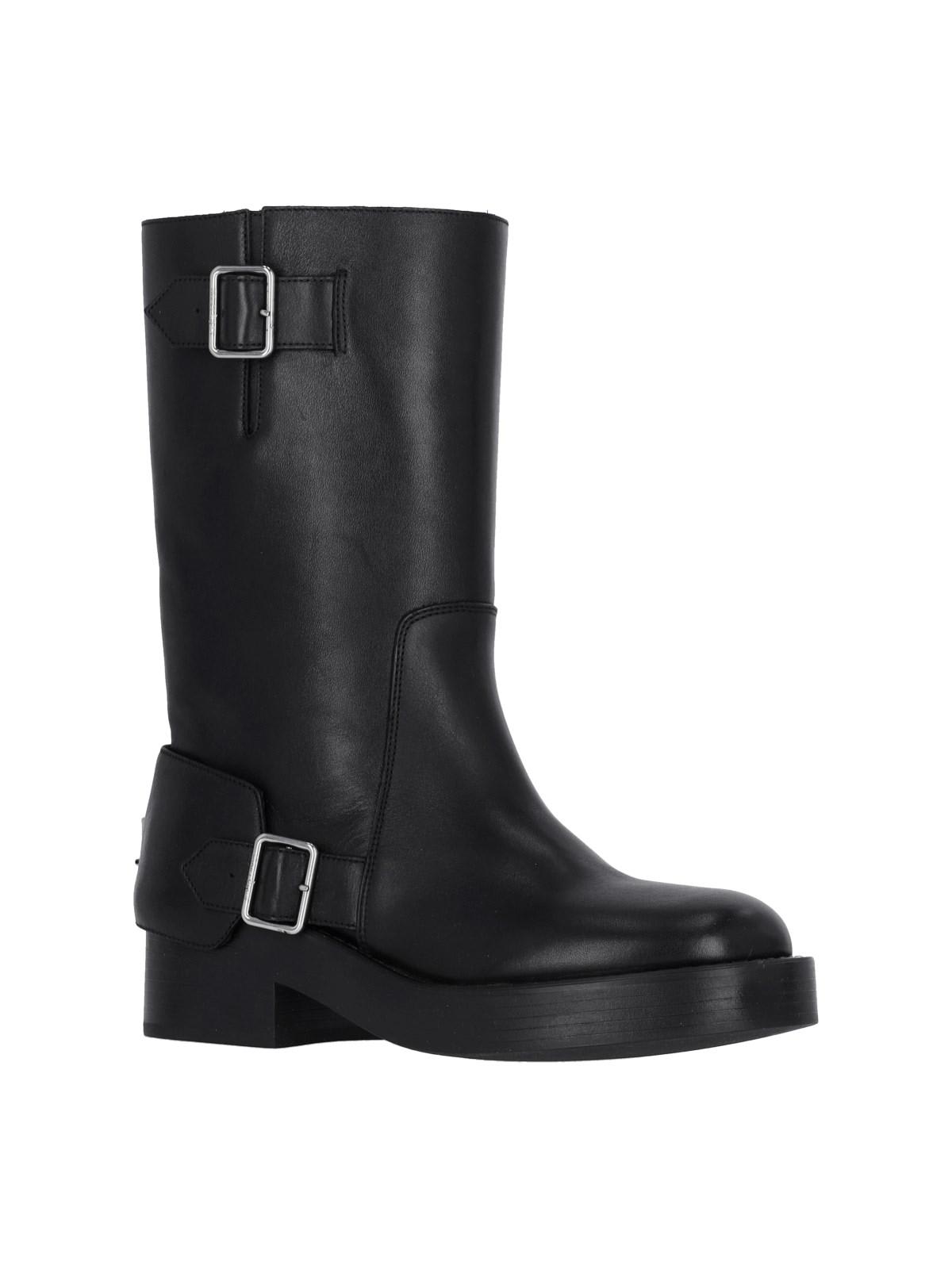 Shop Courrèges Boots With Americana Straps In Black